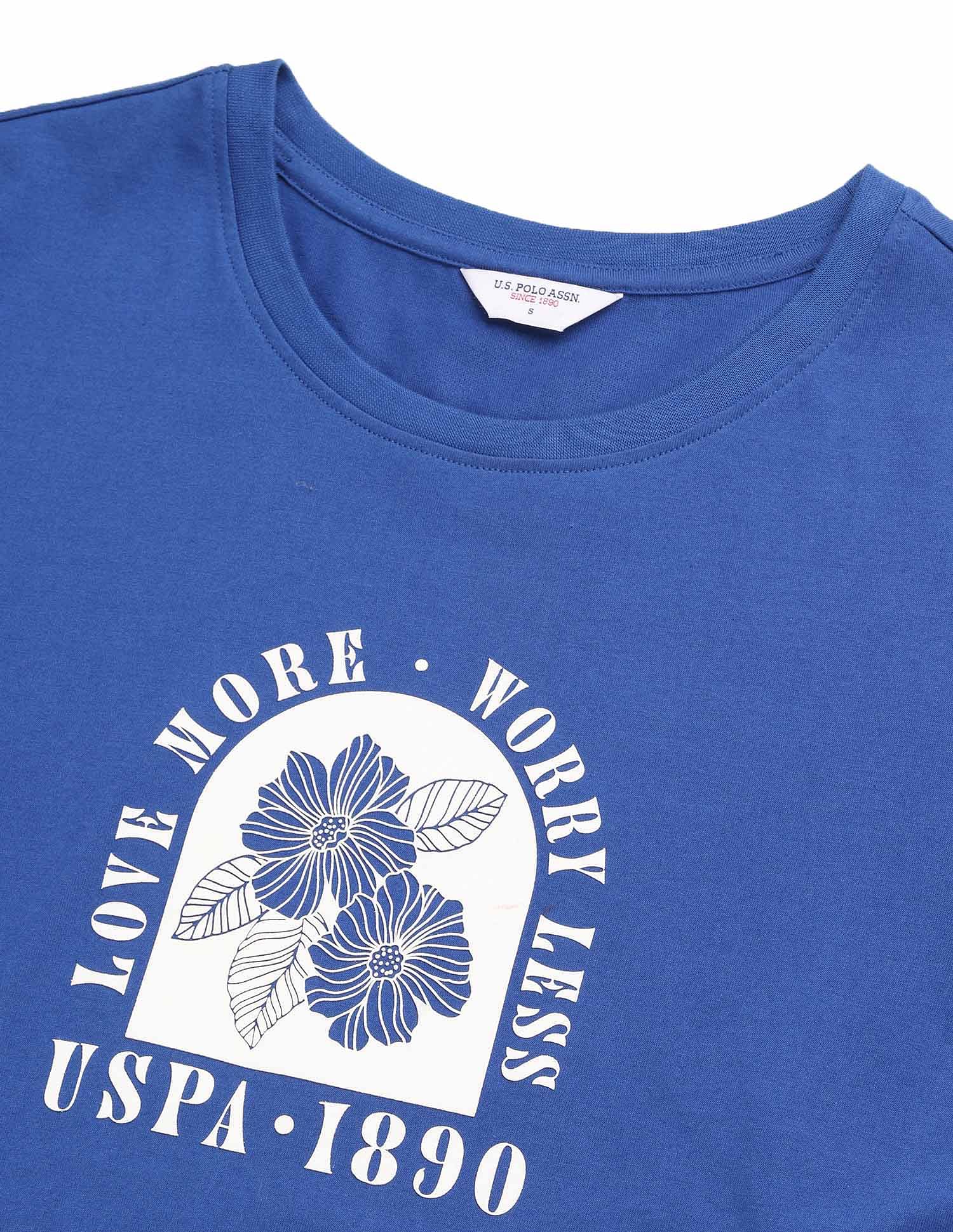 Regular Fit Brand Printed T-Shirt Blue - U.S. Polo Assn. India | Large