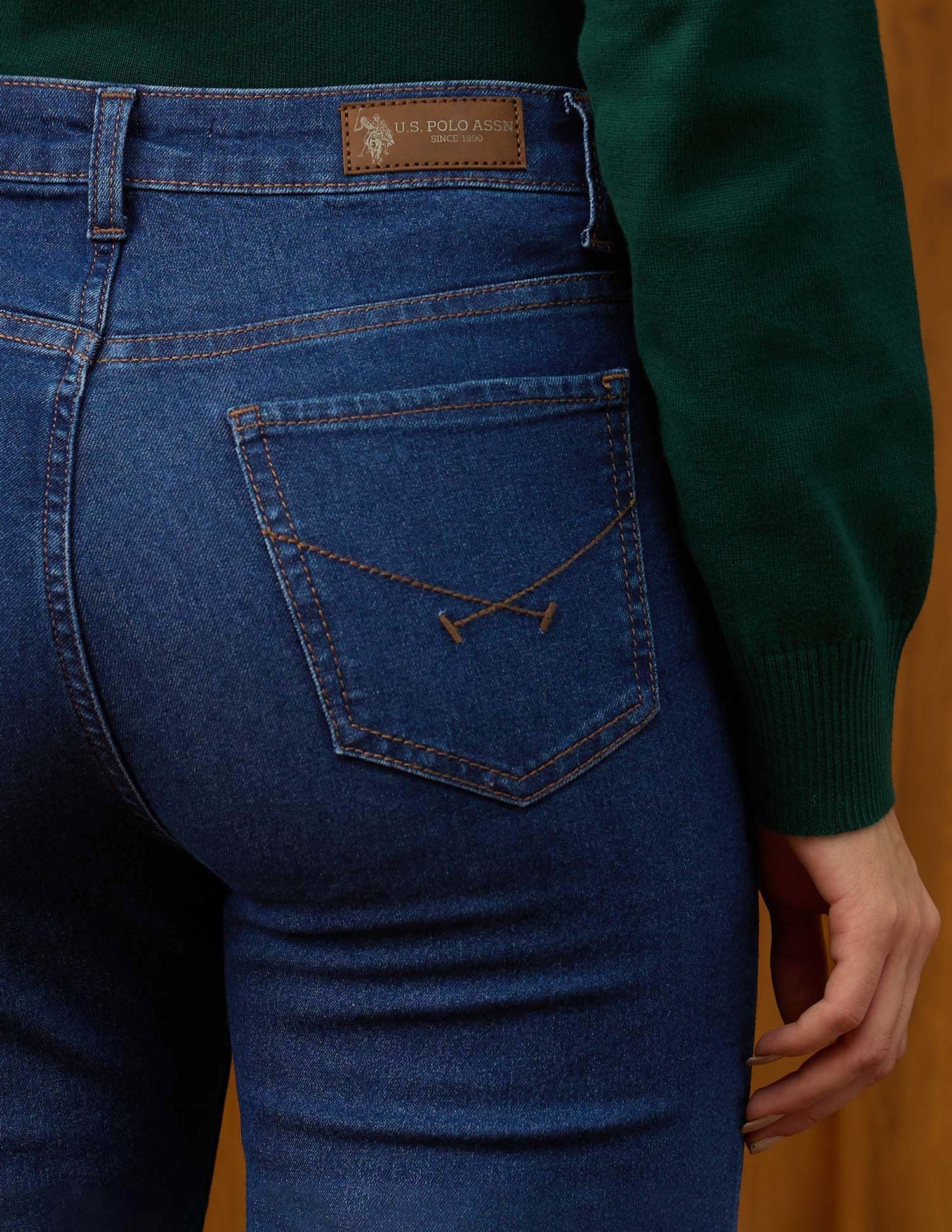 High Rise Flared Fit Jeans Blue - U.S. POLO ASSN. | Large