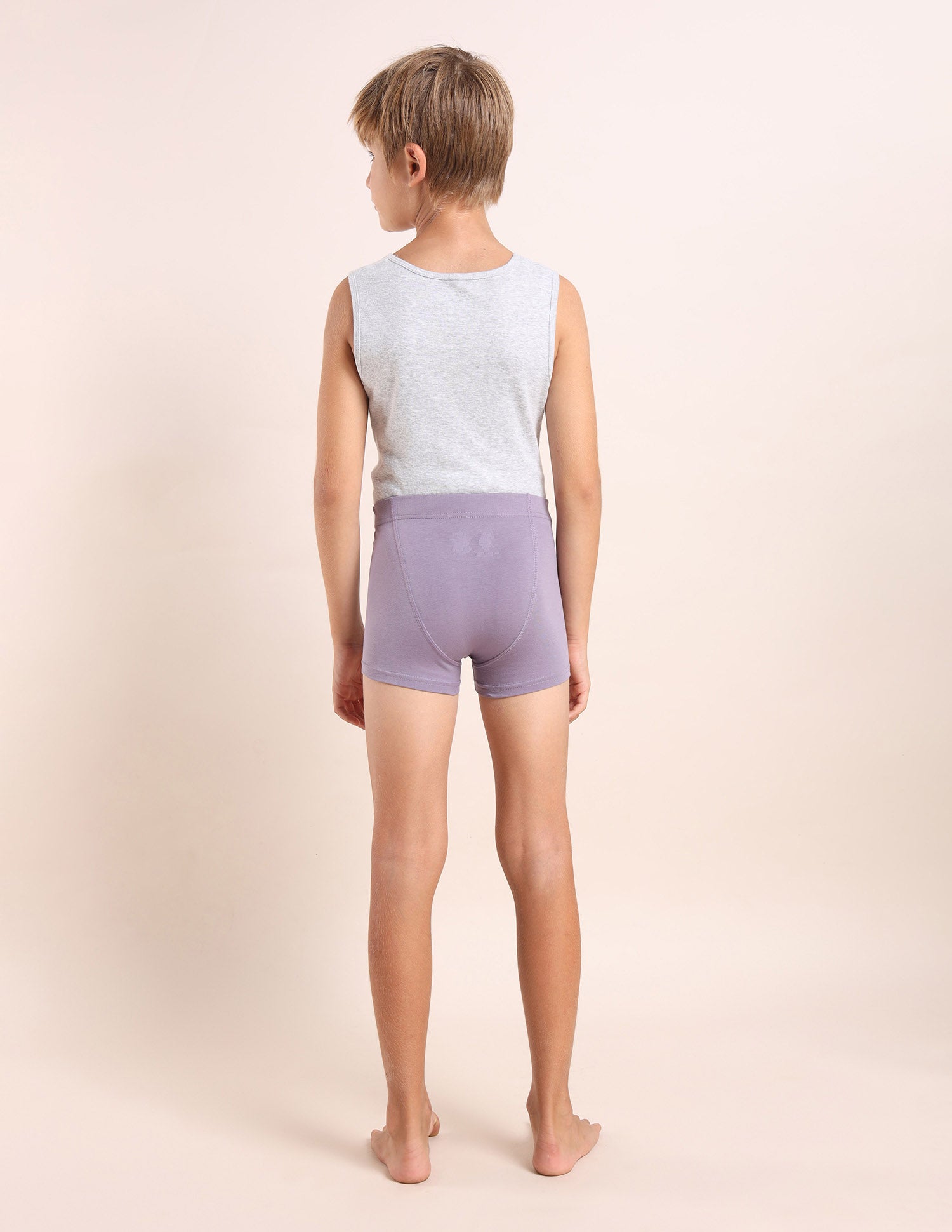 Boys Cotton Spandex Solid Trunks - Pack Of 3 Purple, Yellow and Green - U.S. POLO ASSN. | Large