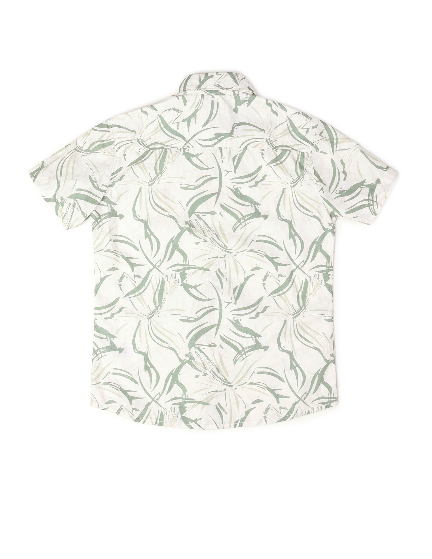 Boys Abstract Printed Pure Cotton Shirt Green - U.S. Polo Assn. India | Large