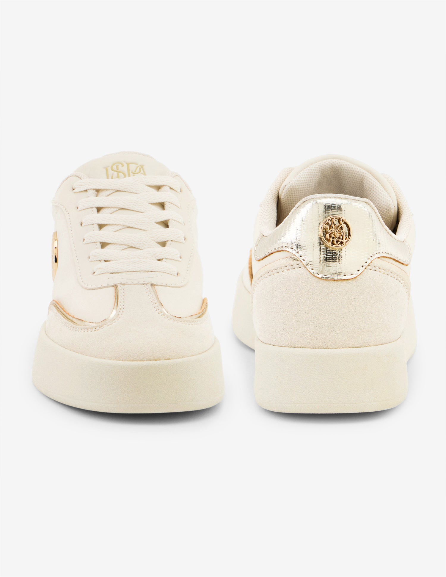Marcelline Lace-Ups Suede Sneakers Beige - U.S. Polo Assn. India | Large