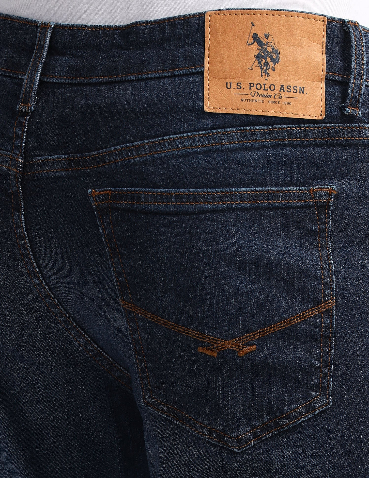 Brandon Slim Tapered Fit Mid Rise Jeans Dark Blue - U.S. Polo Assn. India | Large