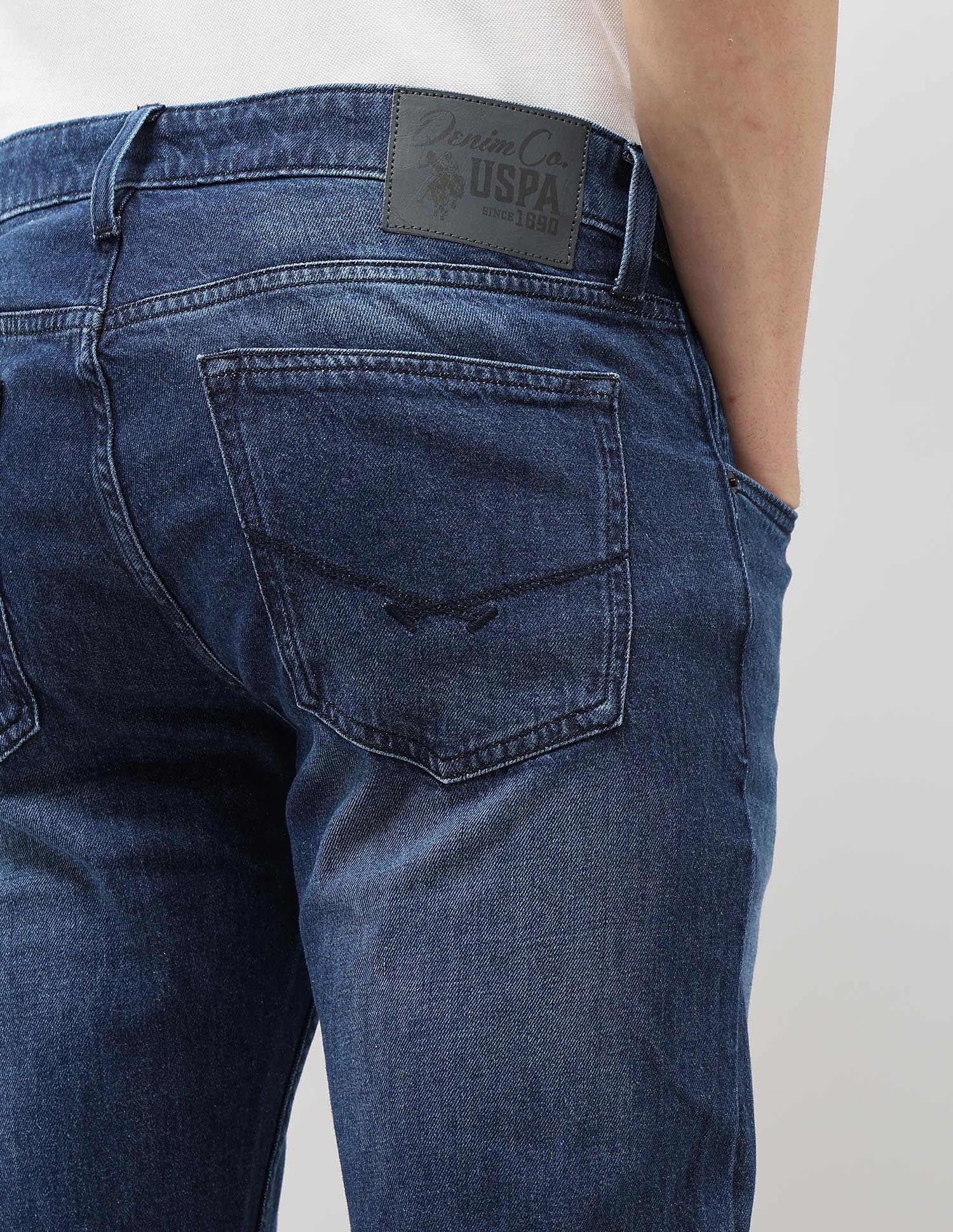 Brandon Slim Tapered Fit Whiskered Jeans Indigo - U.S. POLO ASSN. | Large