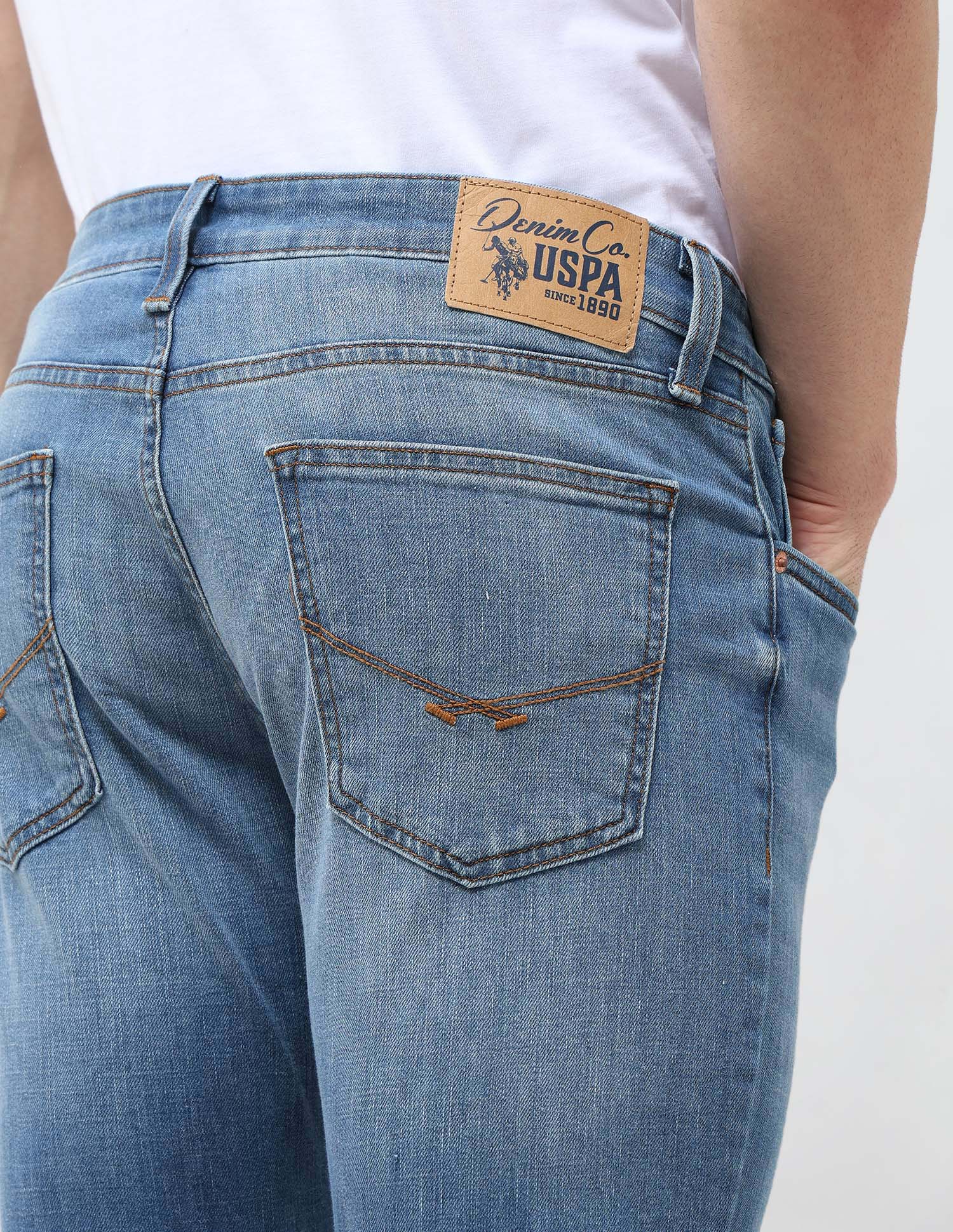 Henry Tapered Fit Whiskered Jeans Med Blue - U.S. POLO ASSN. | Large