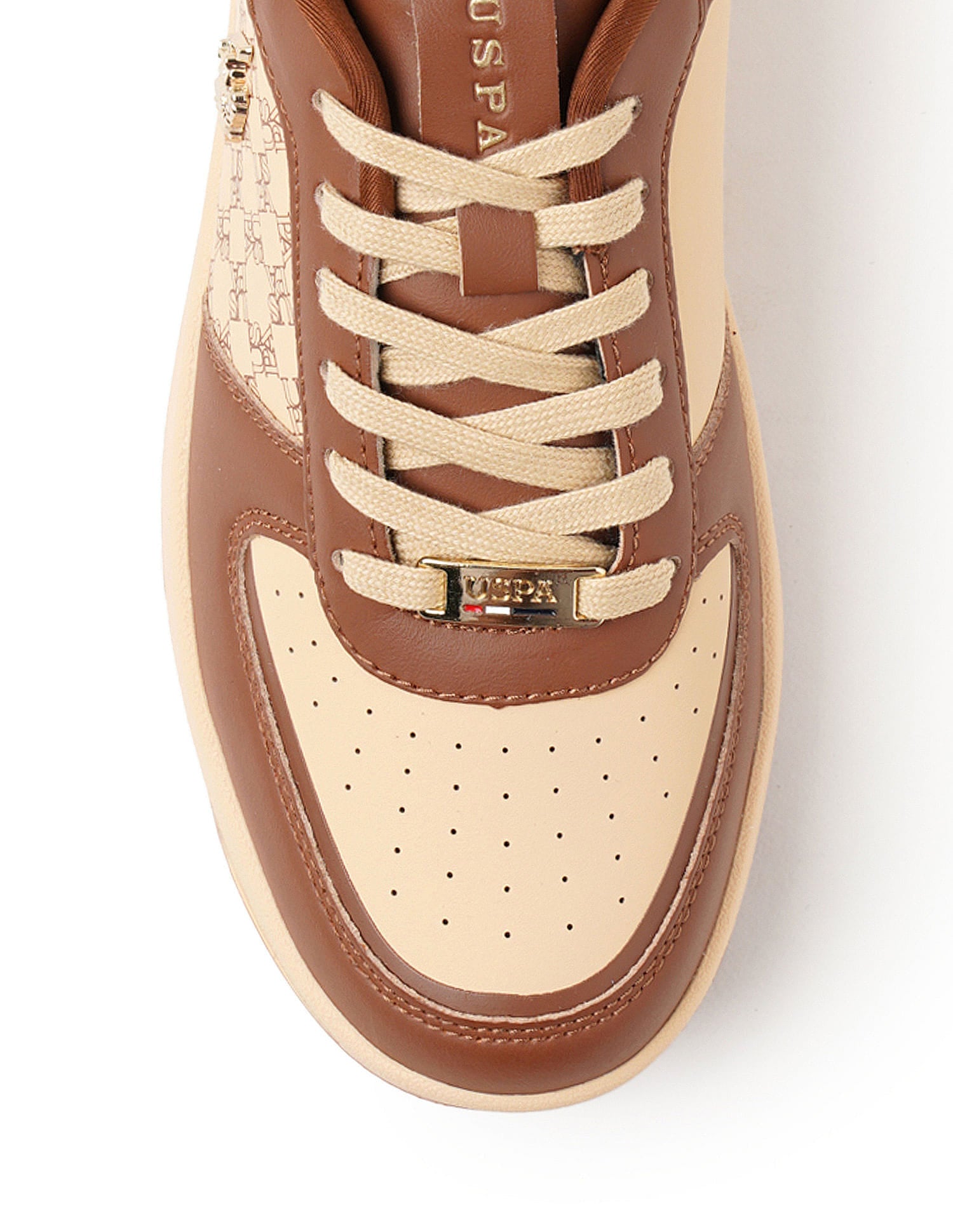 Women Brand Print Ryna Sneakers Brown - U.S. Polo Assn. India | Large
