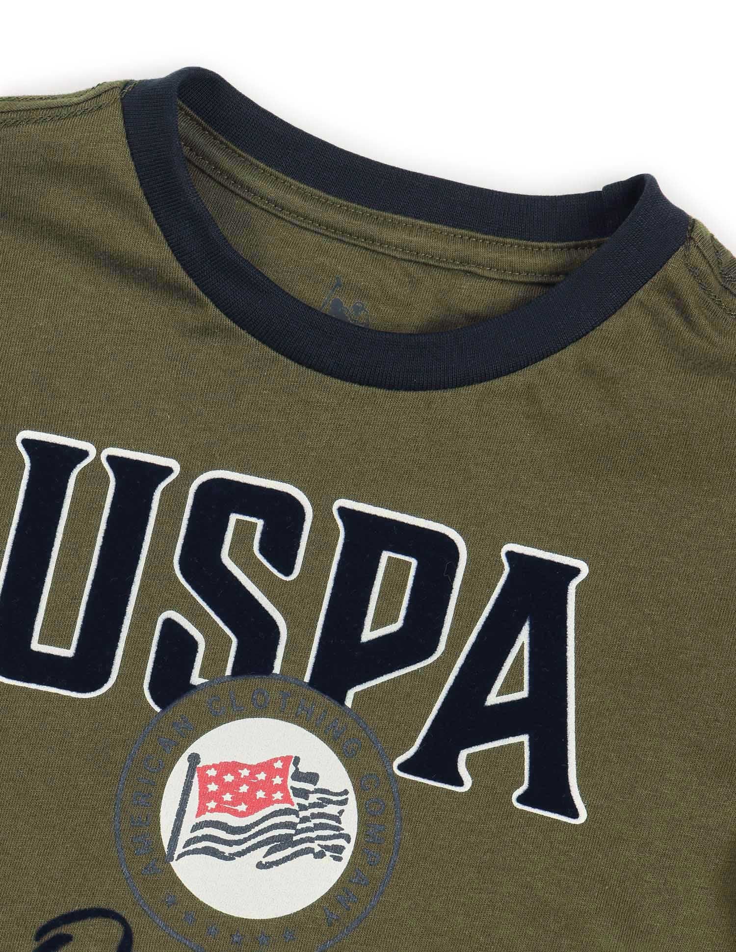 Boys Pure Cotton Regular Fit T-Shirt Olive - U.S. POLO ASSN. | Large