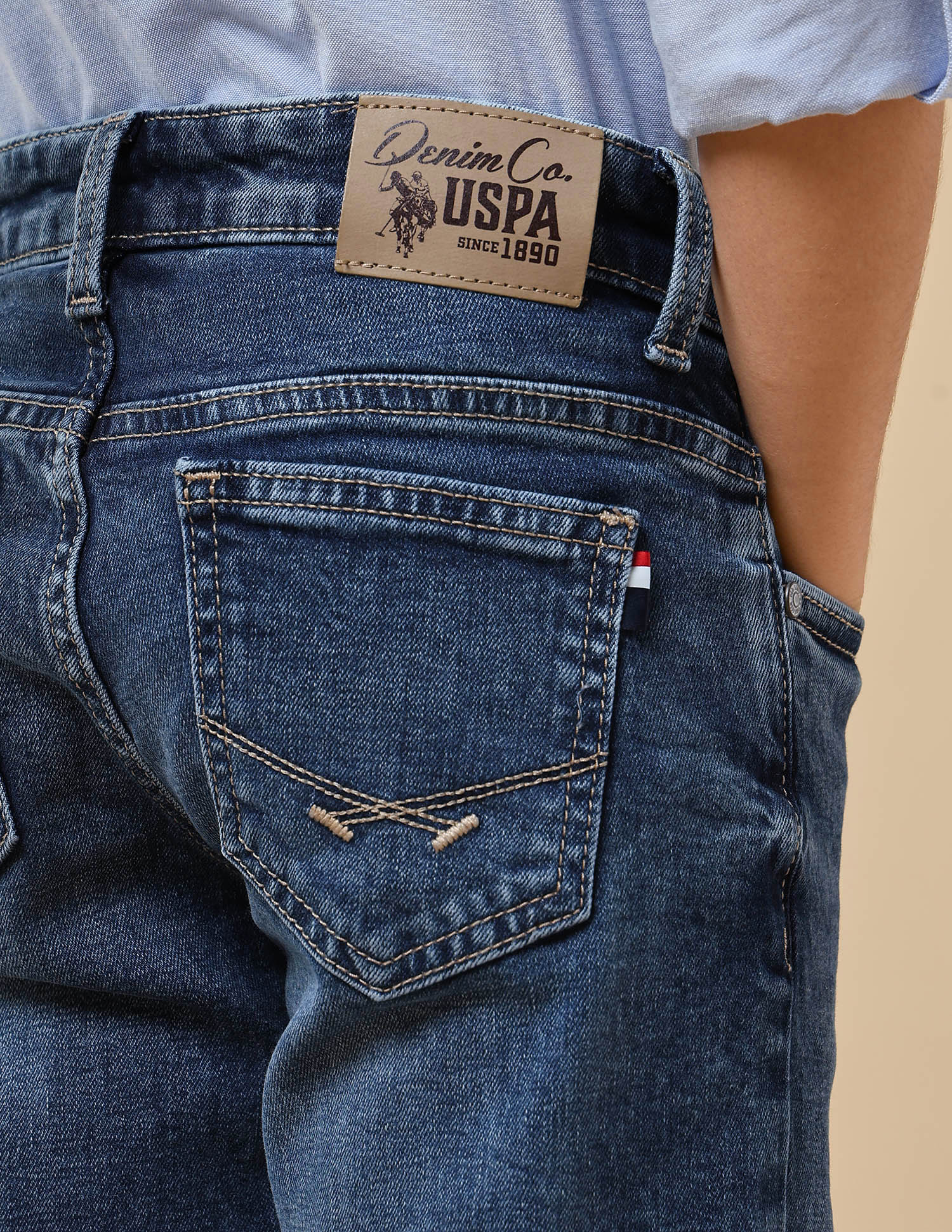 Boys Relaxed Fit Whiskered Jeans Wash - U.S. POLO ASSN. | Large