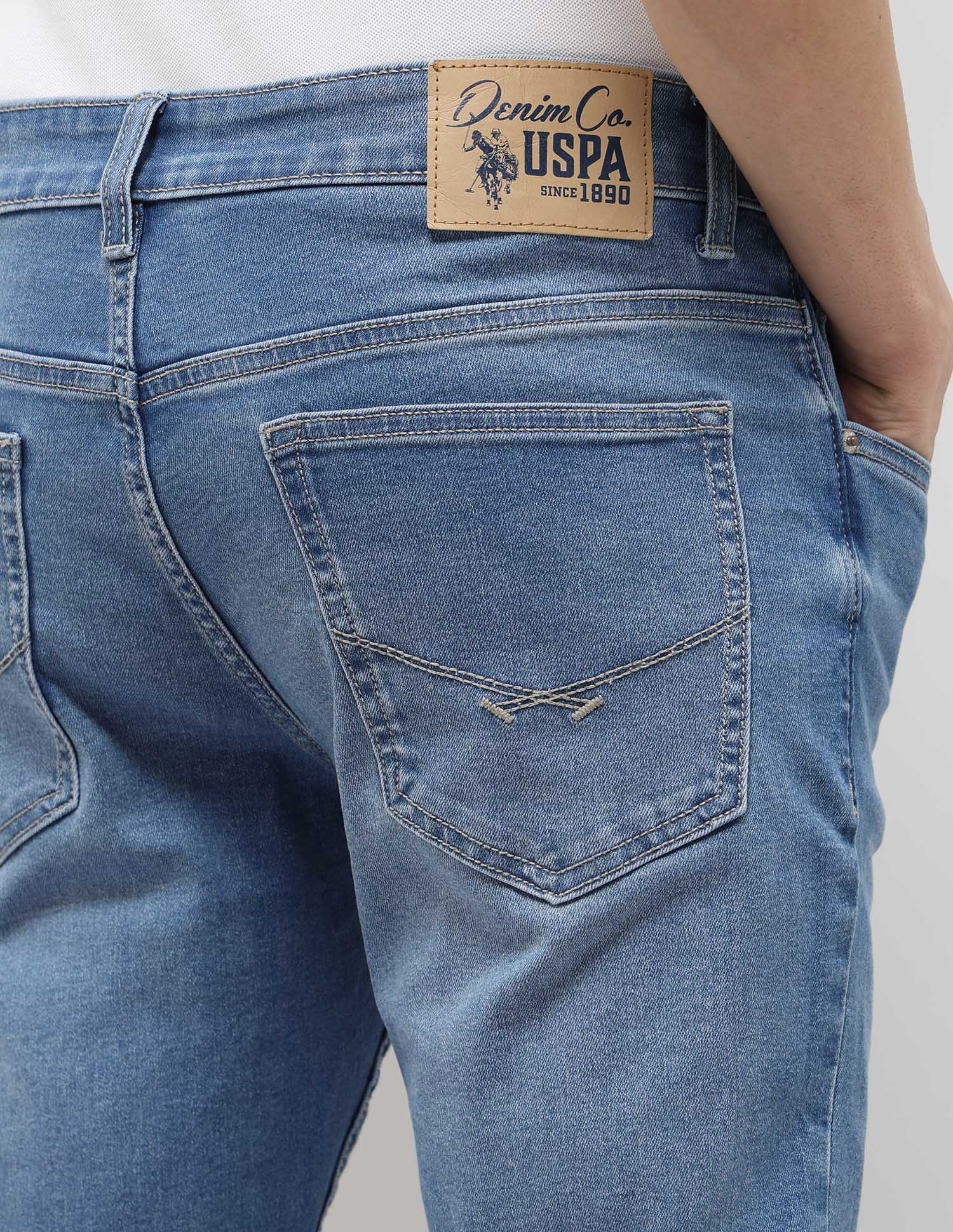 Brandon Slim Tapered Fit Blue Jeans Light Indigo - U.S. POLO ASSN. | Large