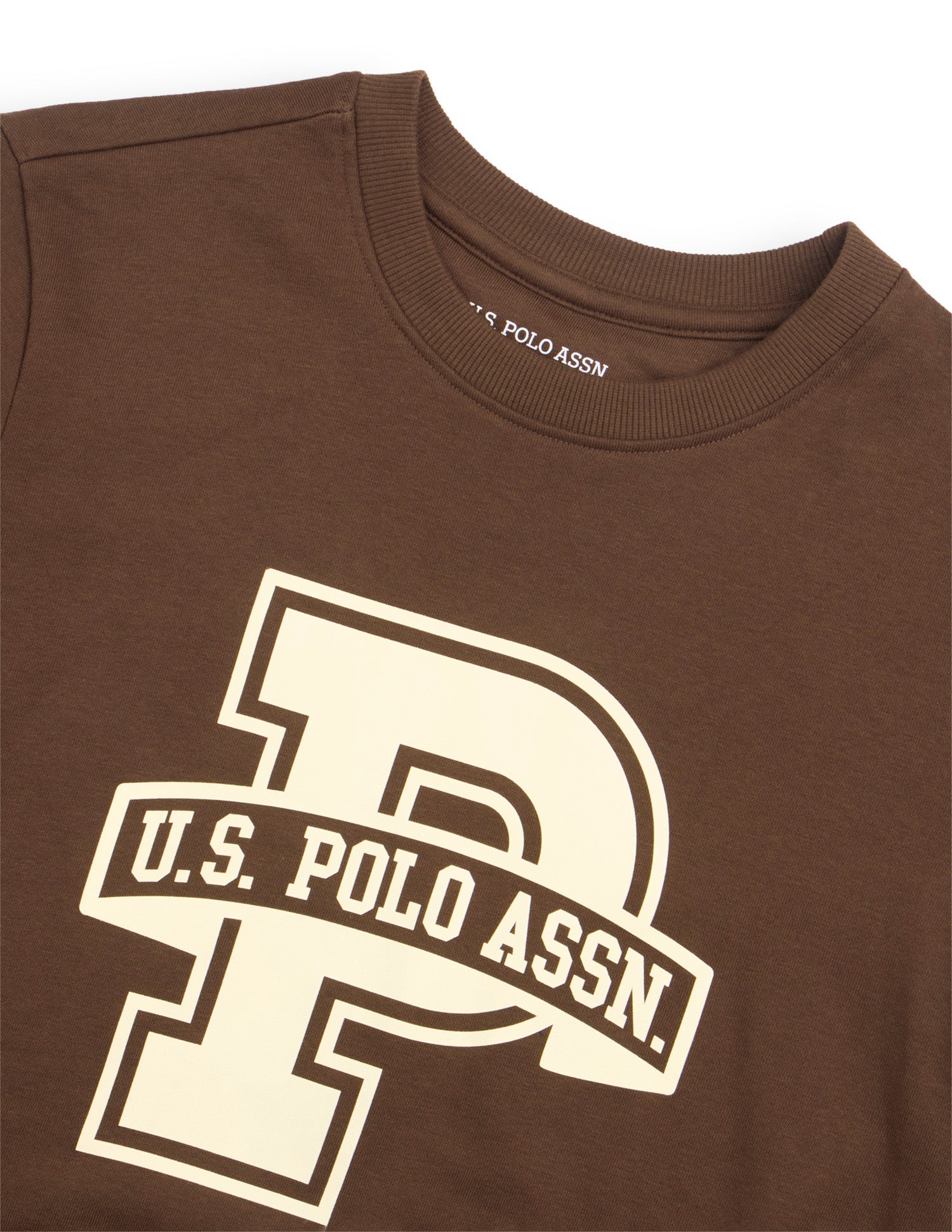 Typographic Brand Printed Boxy Fit Sweatshirt Brown - U.S. Polo Assn. India | Large