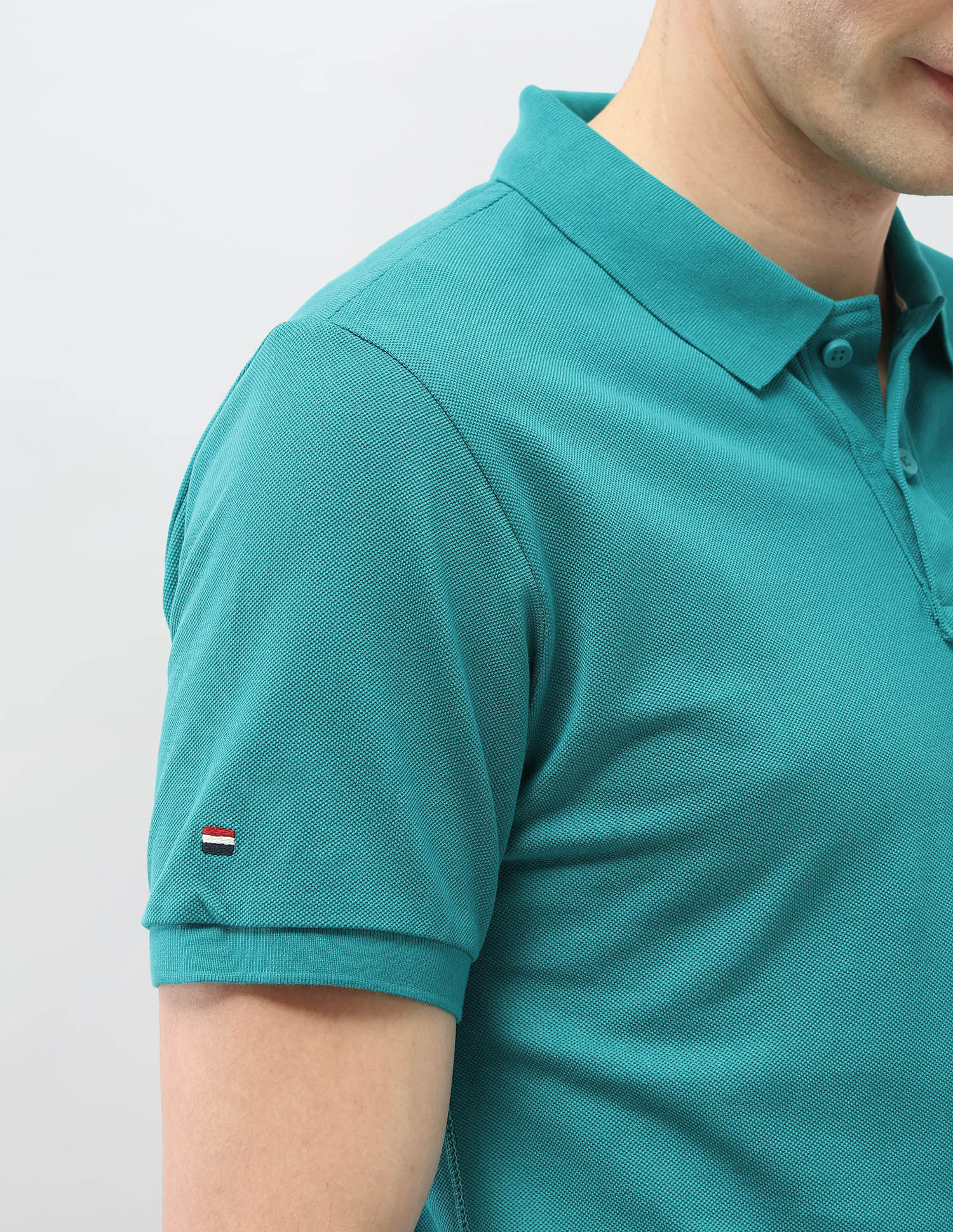 Solid Slim Fit Polo Shirt Green - U.S. Polo Assn. India | Large