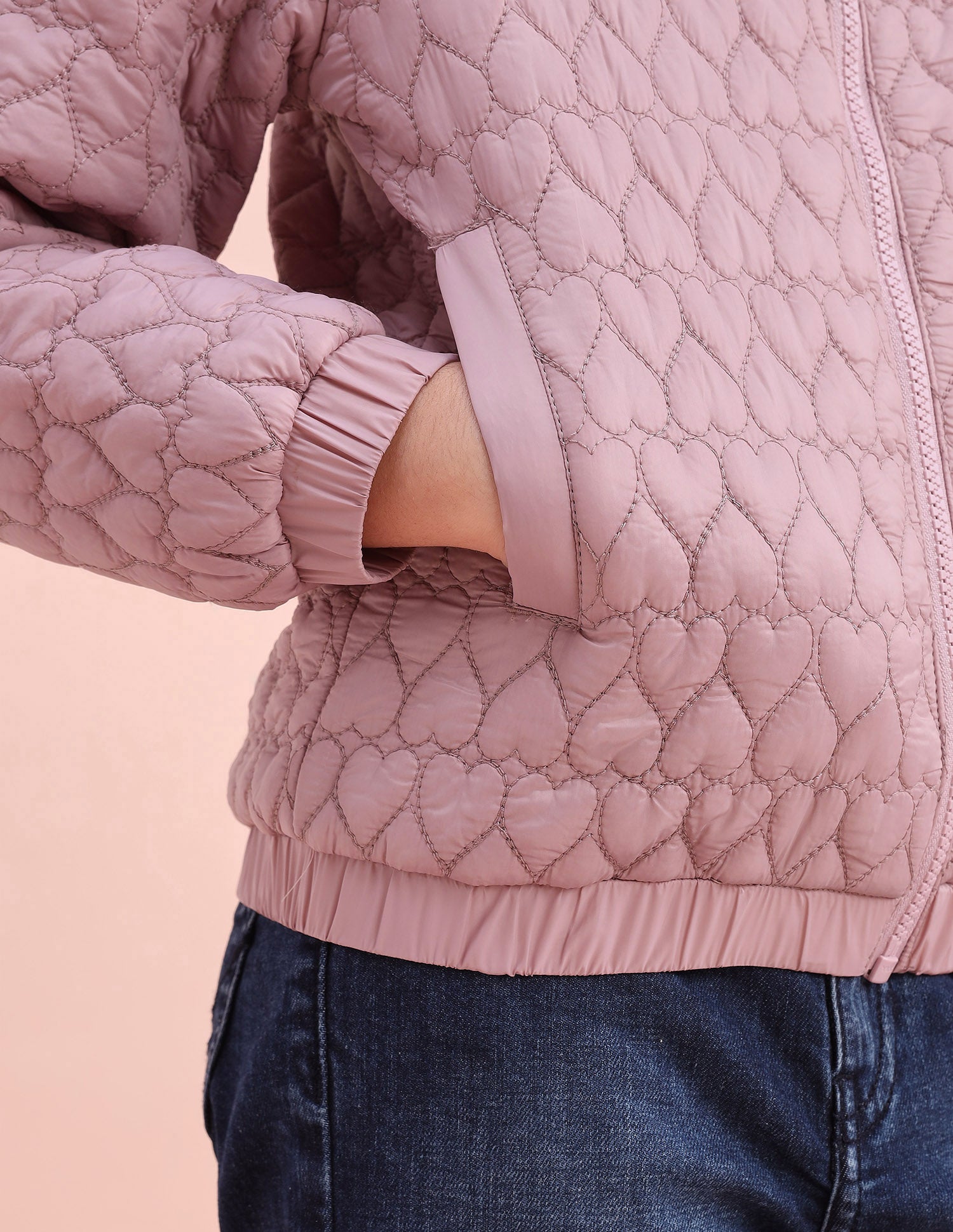 Heart Quilted Regular Fit Jacket Blush - U.S. POLO ASSN. | Large