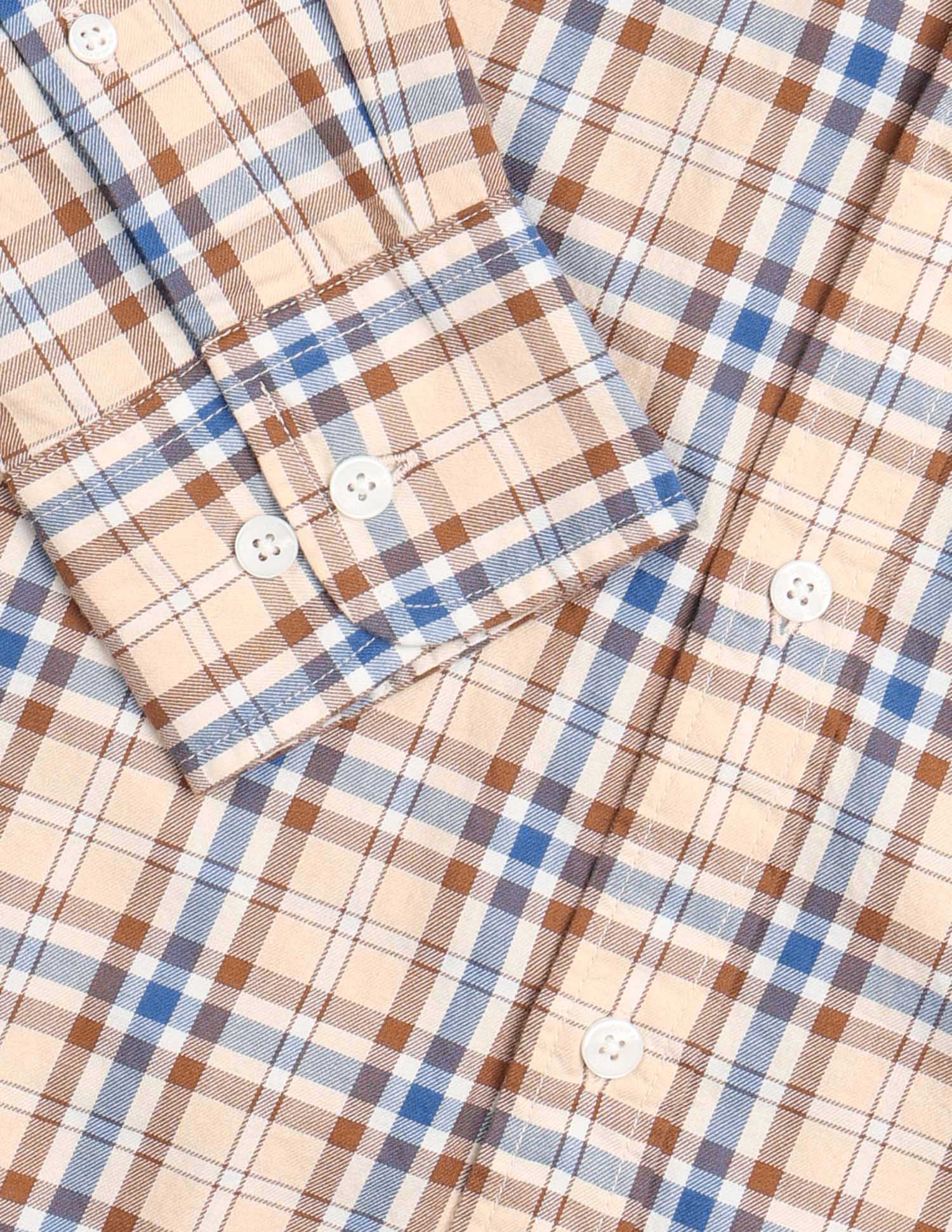 Tartan Checked Pure Cotton Shirt Light Orange - U.S. Polo Assn. India | Large