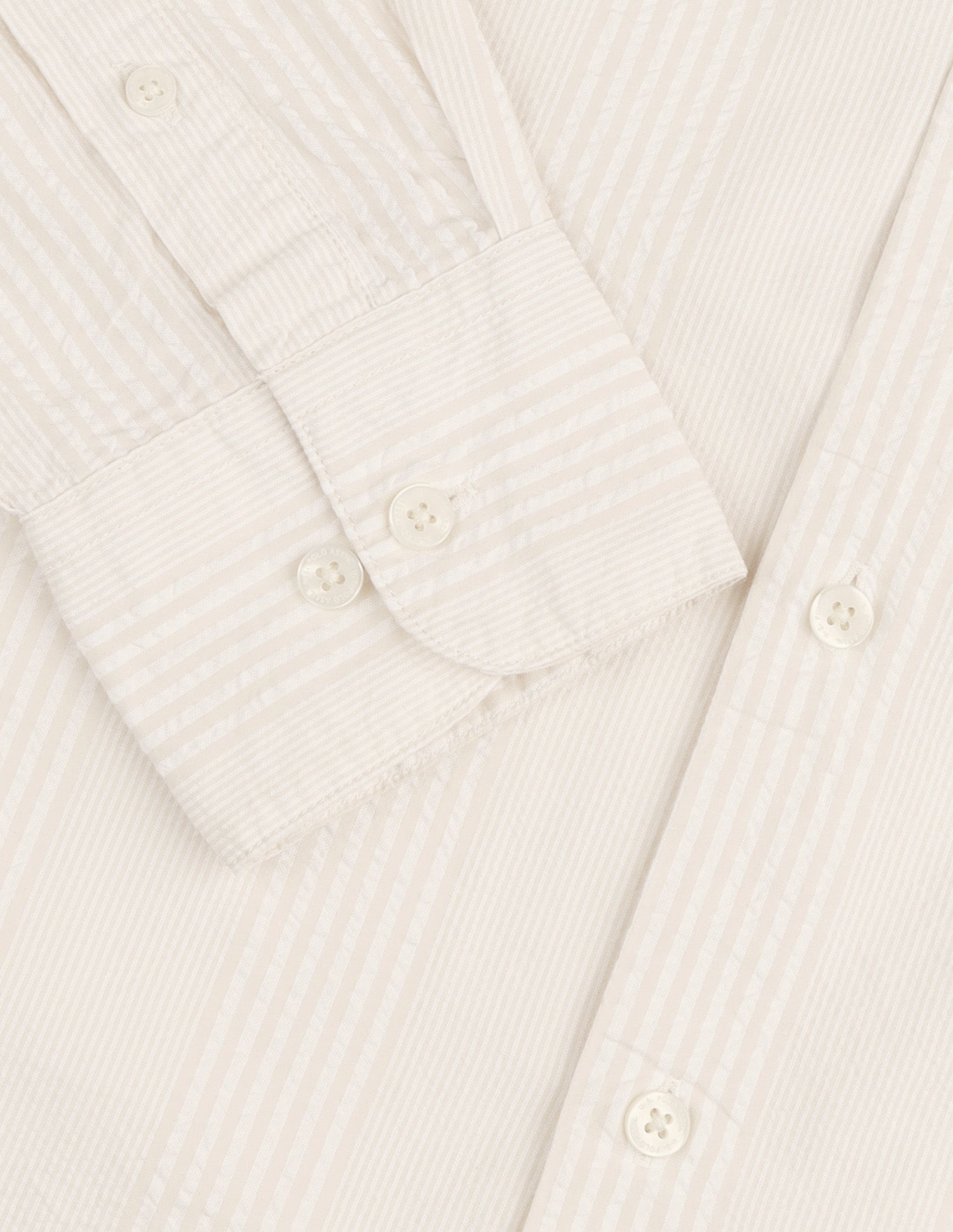 Vertical Striped Seersucker Shirt Beige - U.S. Polo Assn. India | Large