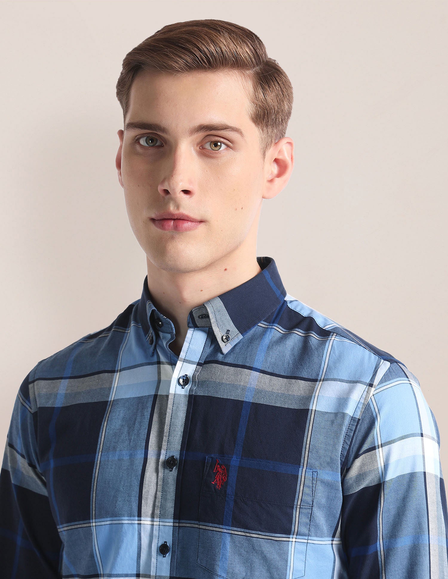 Plaid Check Oxford Shirt Navy - U.S. Polo Assn. India | Large