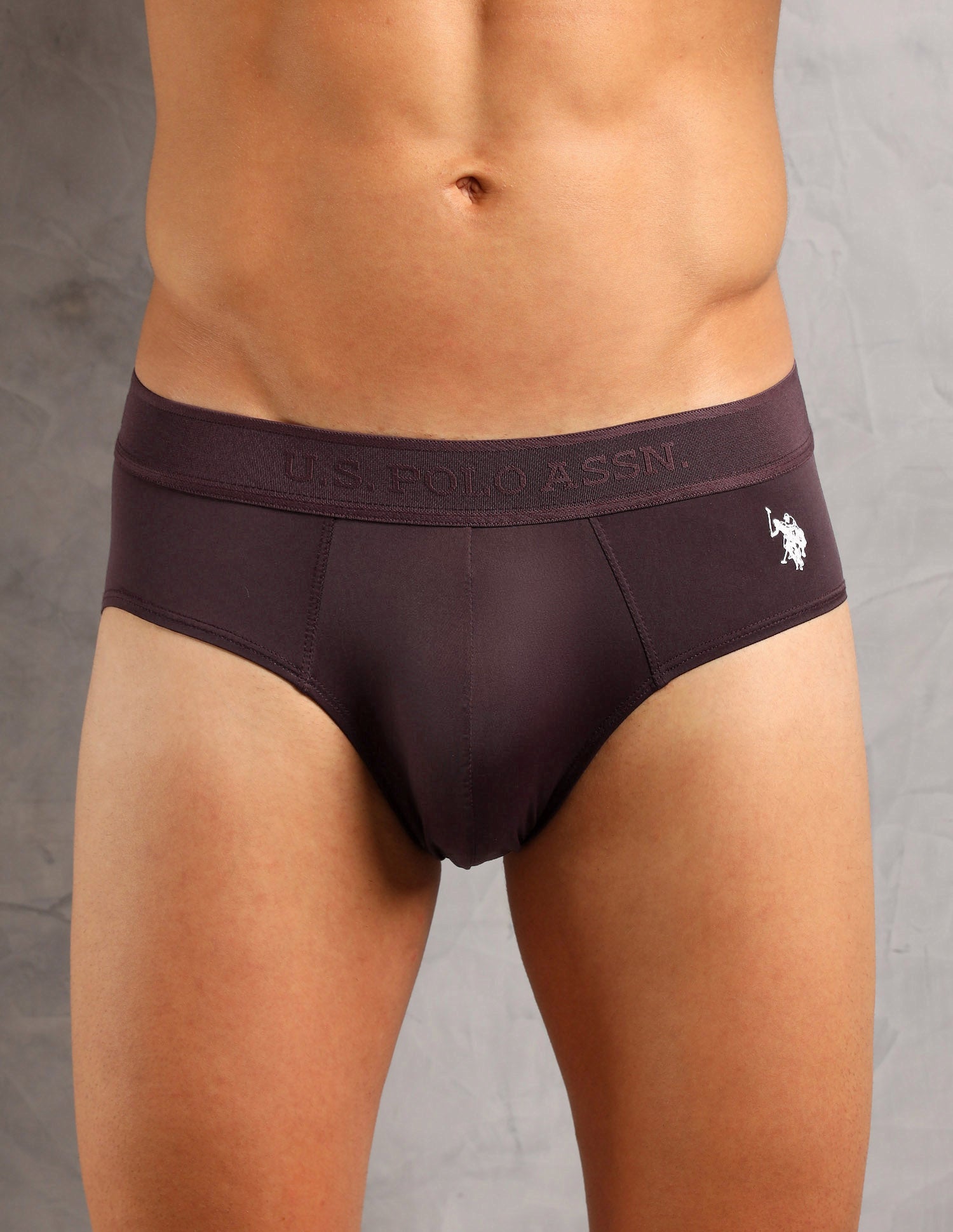 Moisture Control Antibacterial AB001 Briefs - Pack Of 1 Wine - U.S. POLO ASSN. | Large