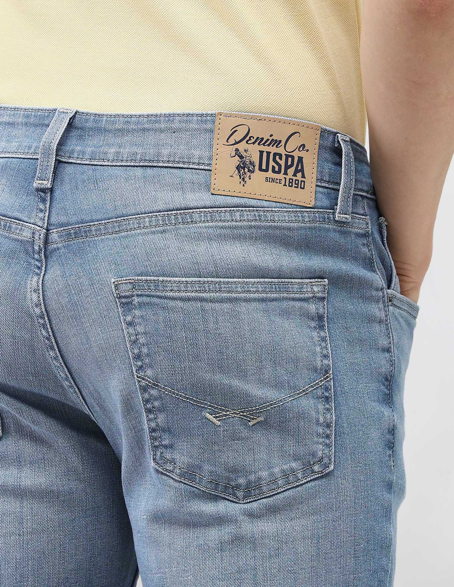 Whiskered Harold Slim Straight Fit Jeans Light Blue - U.S. Polo Assn. India | Large