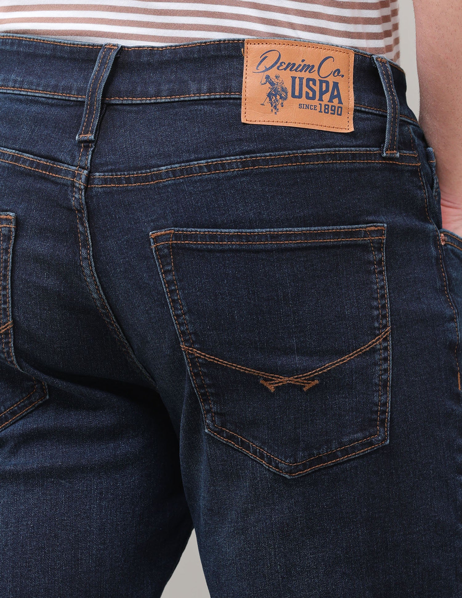 Harold Slim Straight Fit Blue Jeans Dark Indigo - U.S. Polo Assn. India | Large