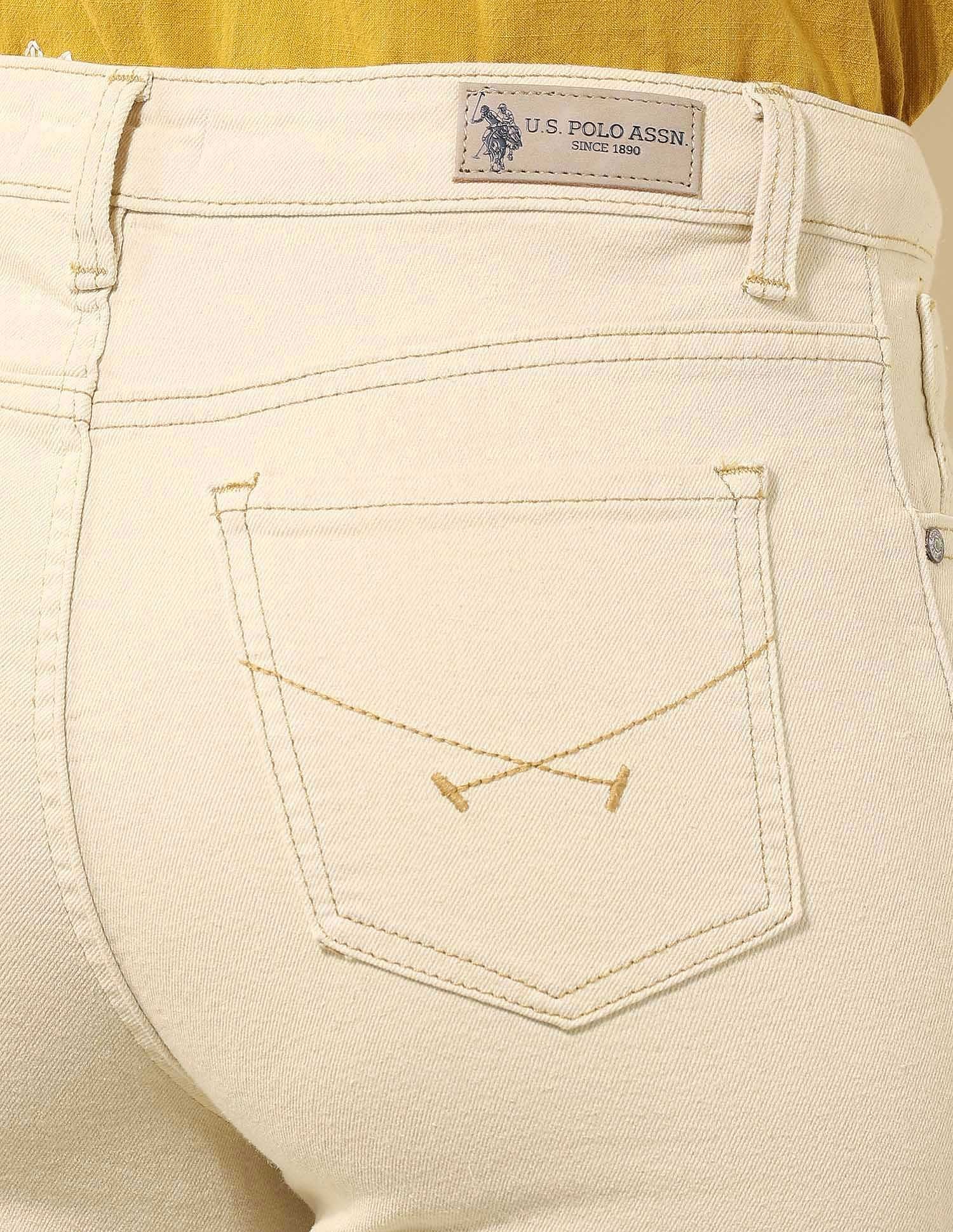 High Rise Flared Fit Jeans Ecru - U.S. POLO ASSN. | Large