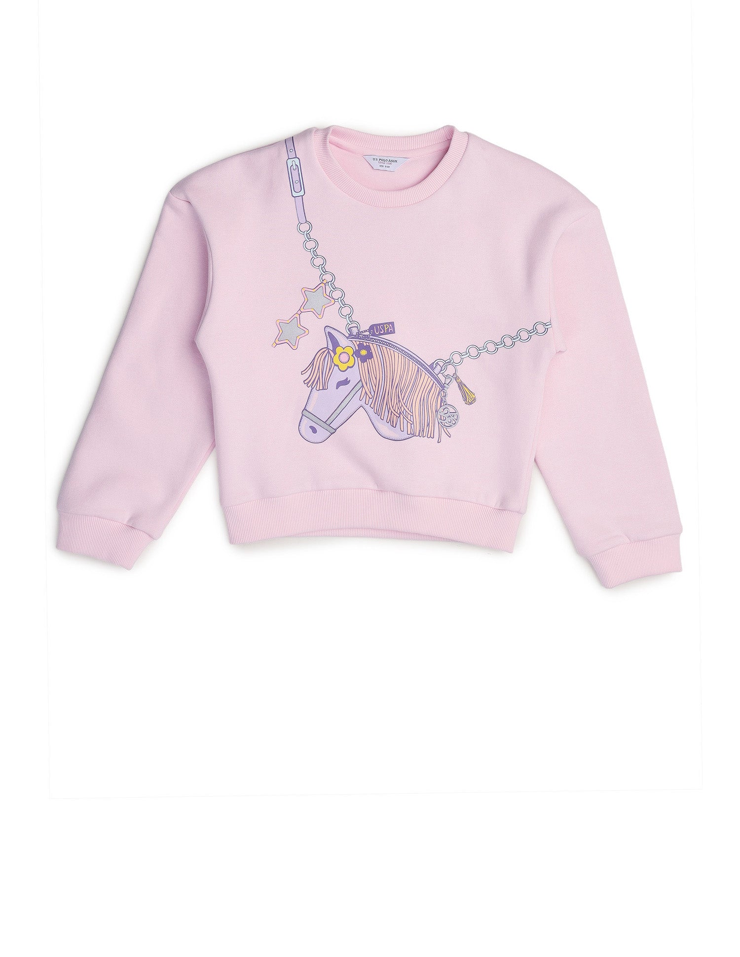 Graphic Printed Regular Fit Sweatshirt Light Pink - U.S. POLO ASSN. | Large