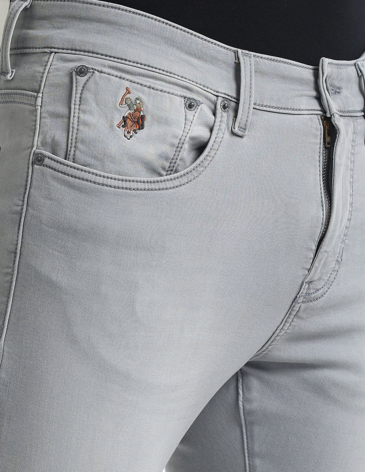 Henry Tapered Cropped Fit Grey Jeans Grey - U.S. Polo Assn. India | Large
