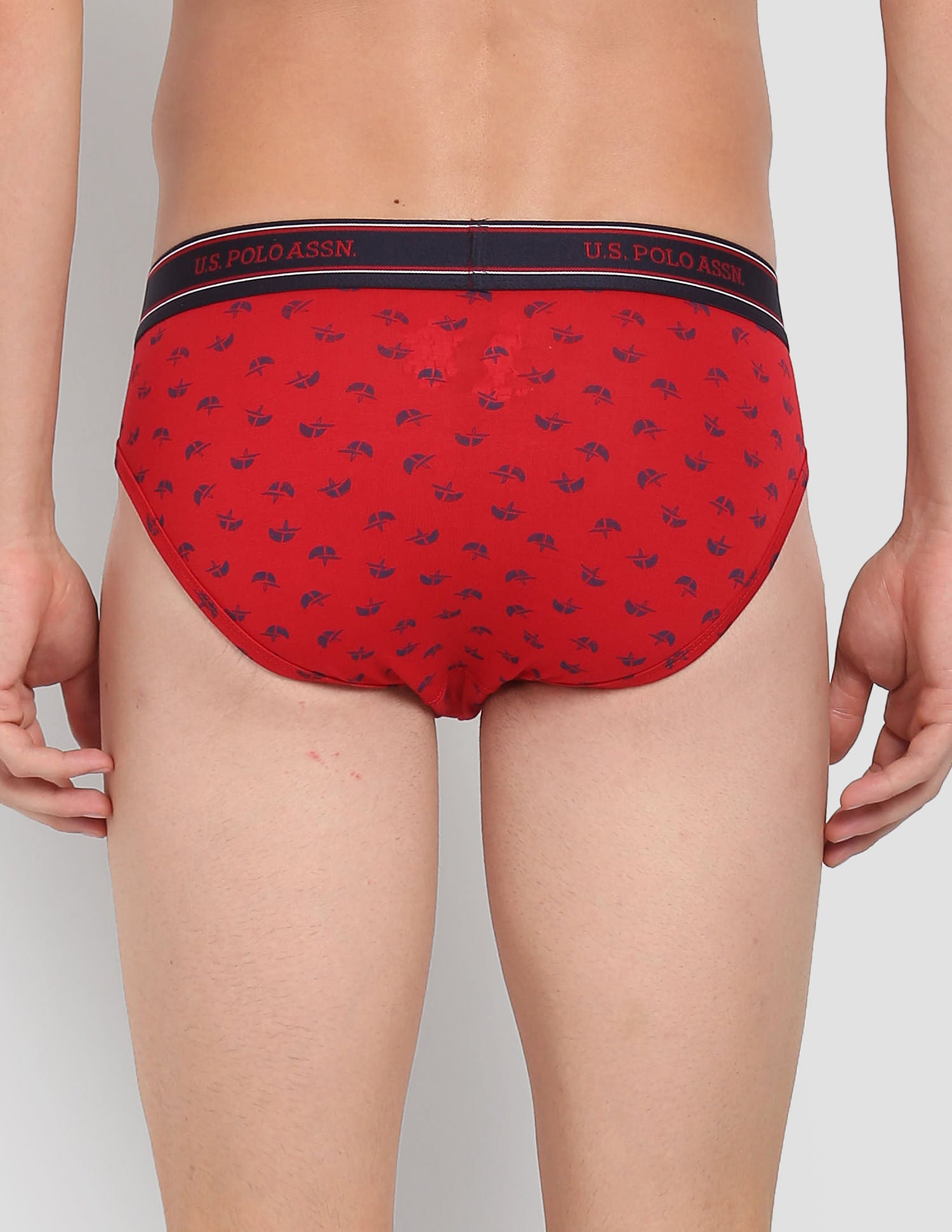 Printed Cotton Stretch Jersey I615 Briefs - Pack Of 1 Red - U.S. POLO ASSN. | Large