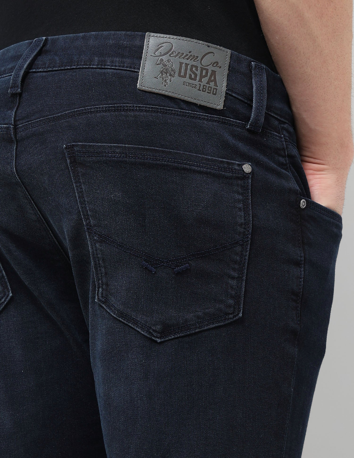 Brandon Slim Tapered Fit Blue Jeans Dark Blue - U.S. POLO ASSN. | Large