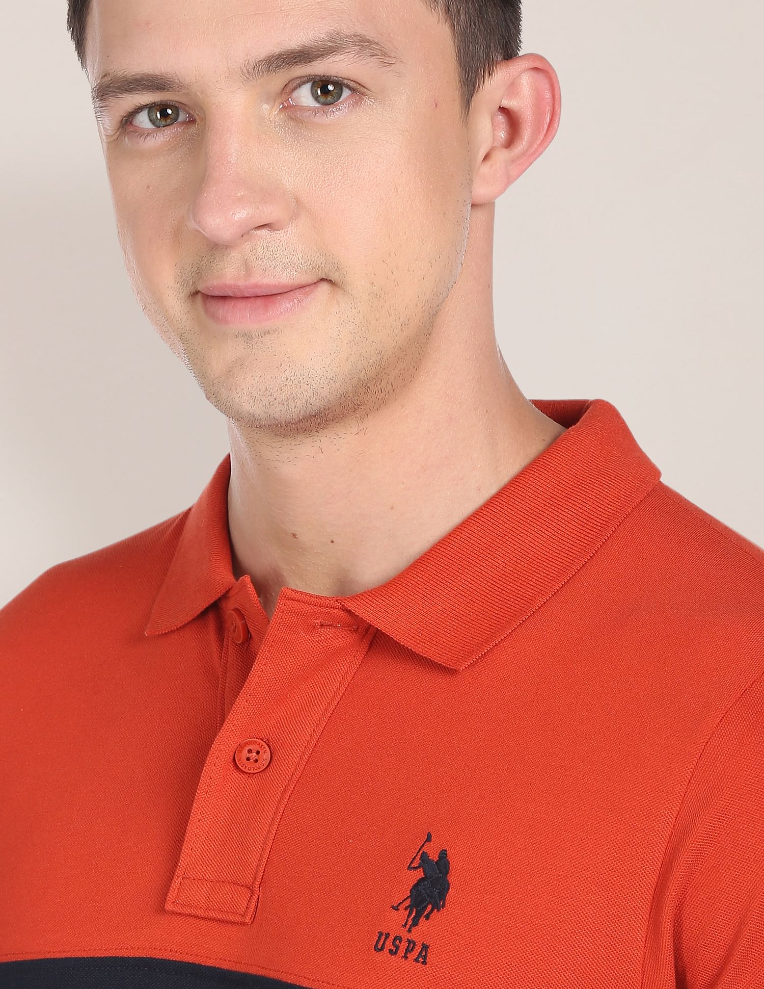 Horizontal Stripe Cotton Polo Shirt Rust - U.S. POLO ASSN. | Large