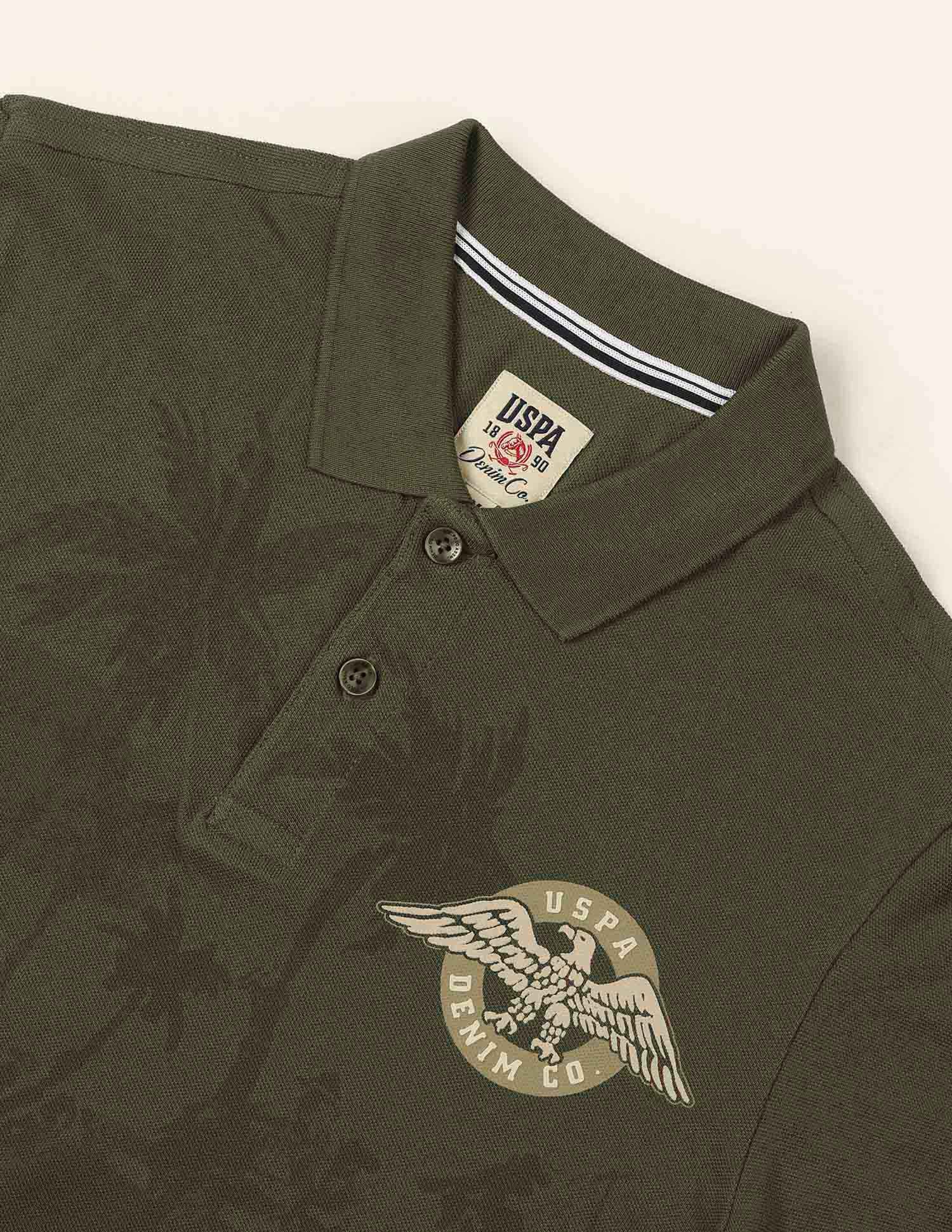 Graphic Muscle Fit Polo Shirt Olive - U.S. Polo Assn. India | Large