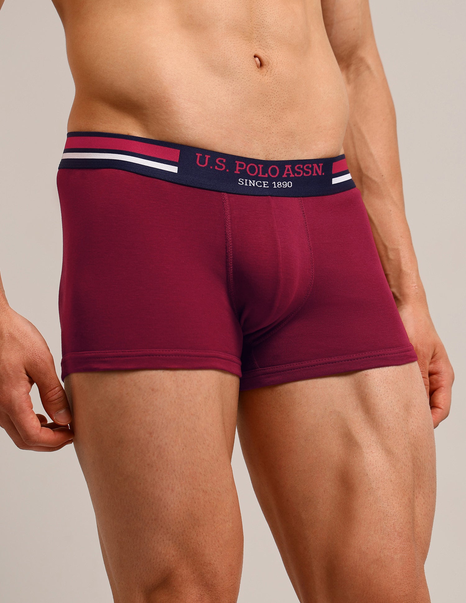 Solid Logo Waistband I641-P5 Trunks - Pack Of 5 Multi-colour - U.S. Polo Assn. India | Large