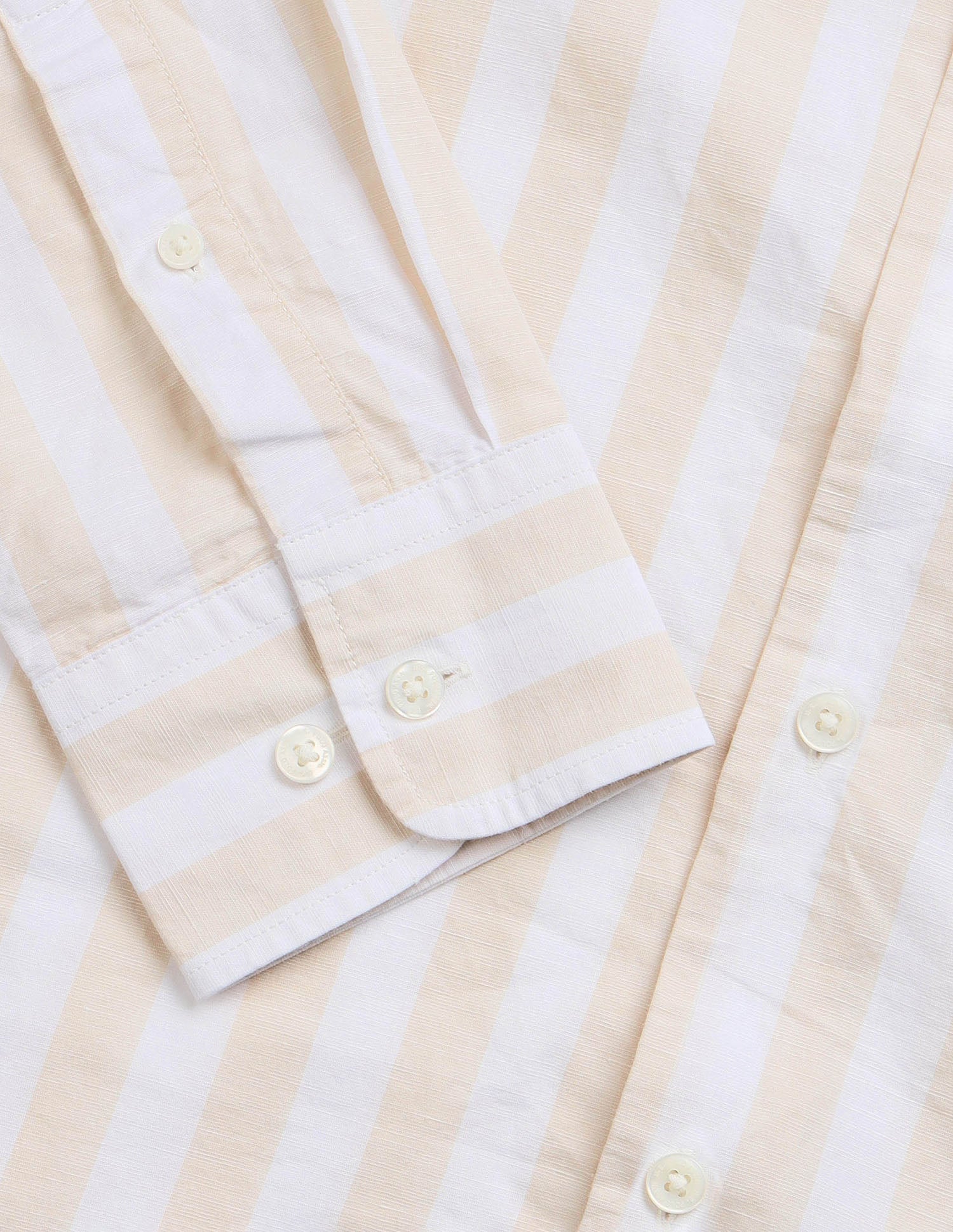 Vertical Striped Regular Fit Shirt Beige - U.S. Polo Assn. India | Large