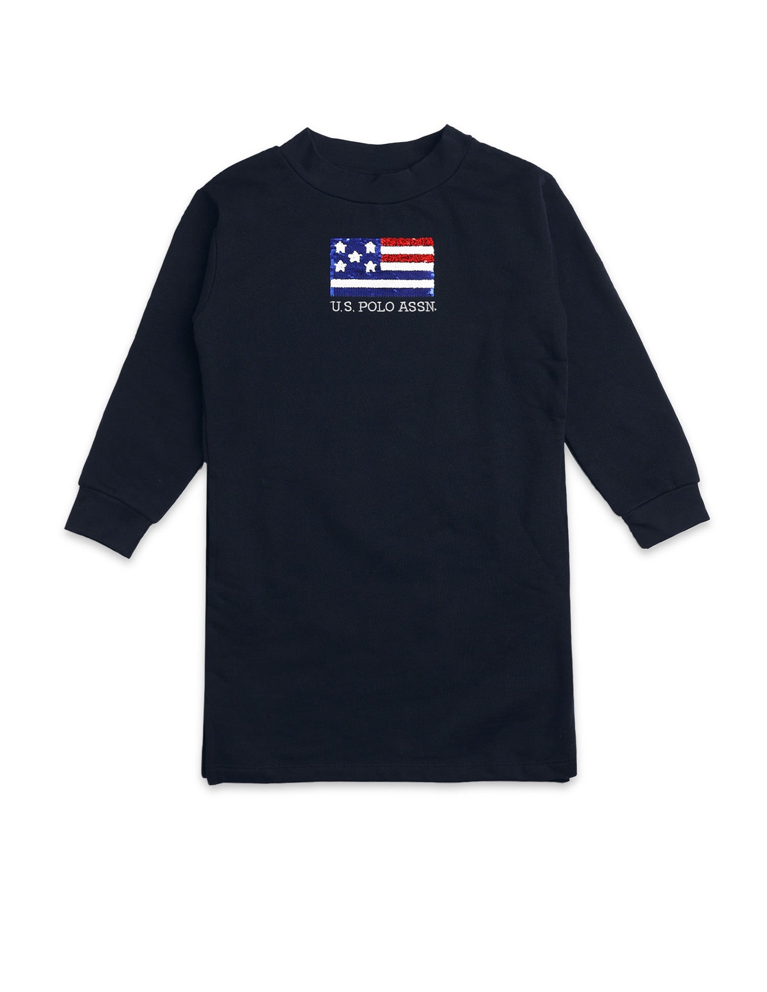 Girls Flip Sequin Sweat Dress Navy - U.S. POLO ASSN. | Large