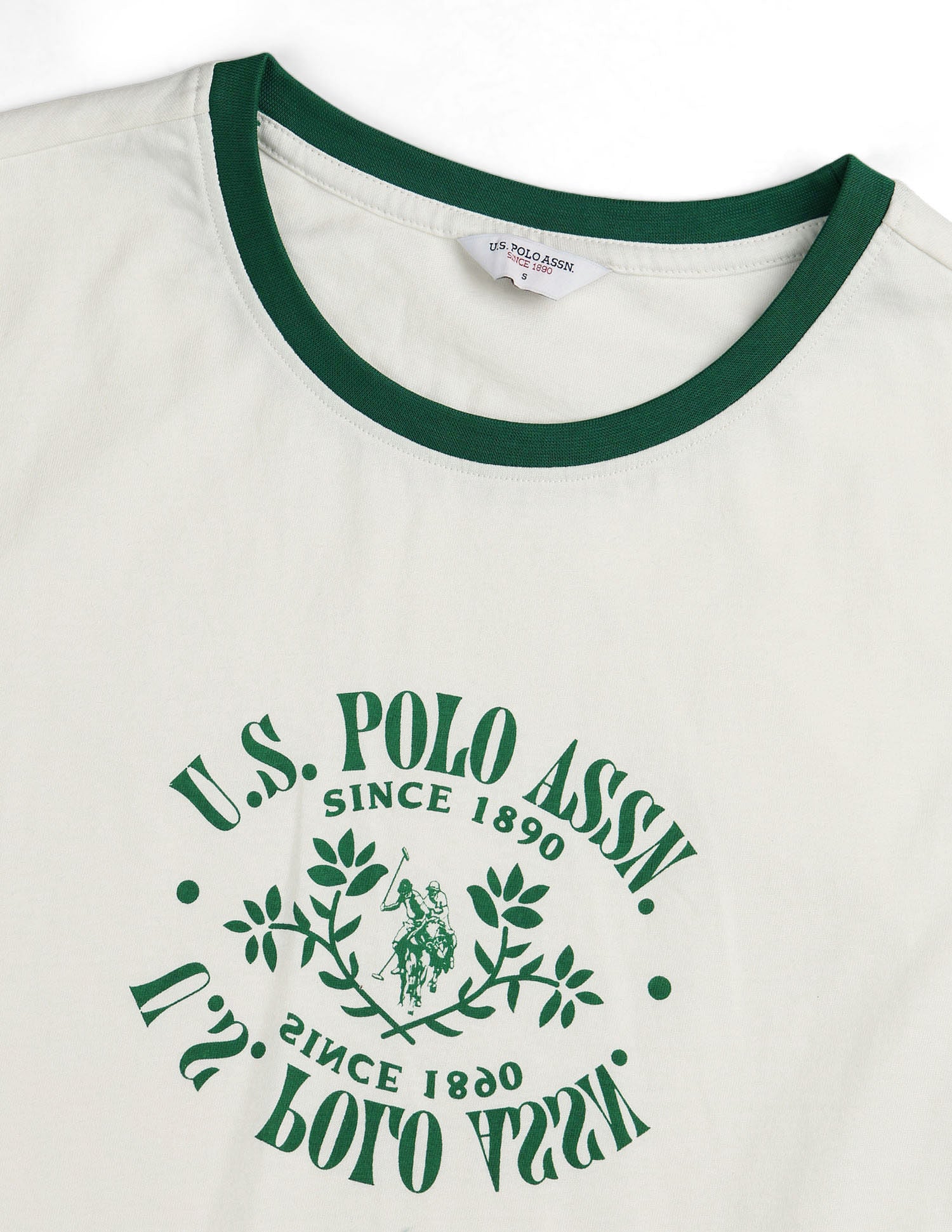 Regular Fit Brand Printed T-Shirt Off White - U.S. POLO ASSN. | Large