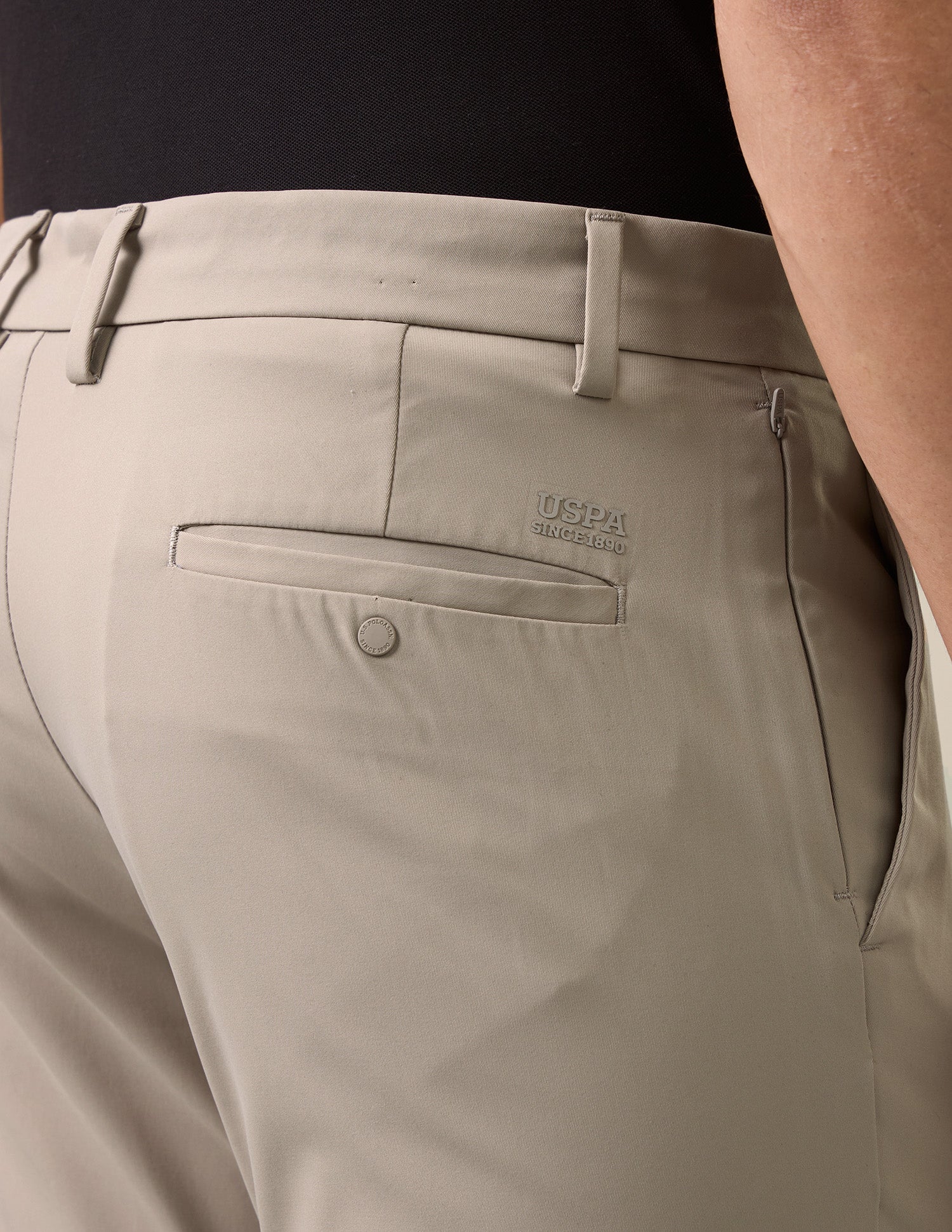 Mid Rise Denver Slim Fit Trousers Beige - U.S. Polo Assn. India | Large