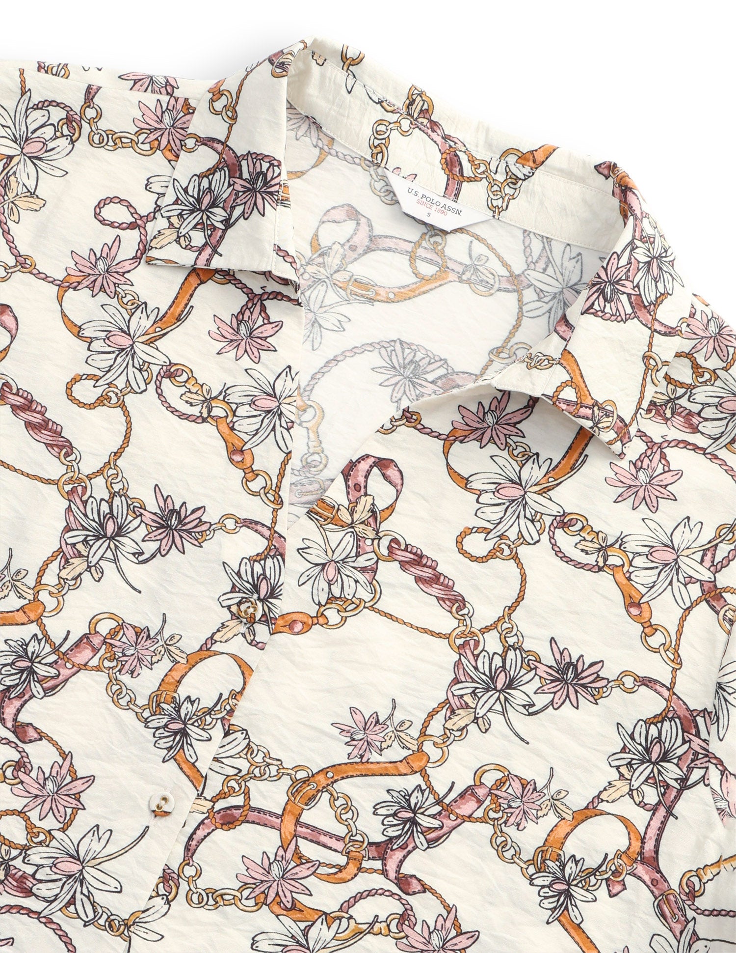 Floral Printed Relaxed Fit Shirt Off-White - U.S. Polo Assn. India | Large
