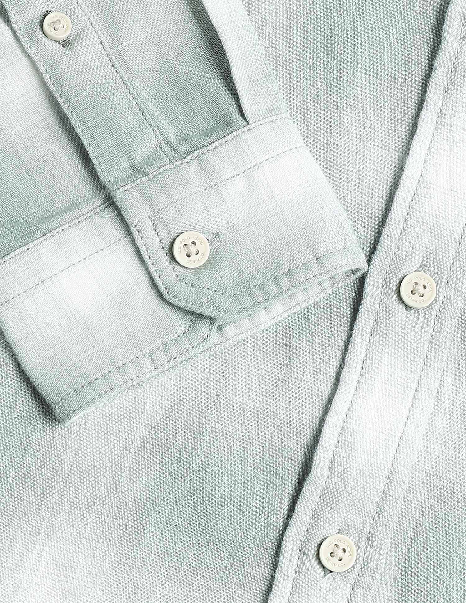 Motel On The Coast Tartan Checked Shirt Light Green - U.S. Polo Assn. India | Large