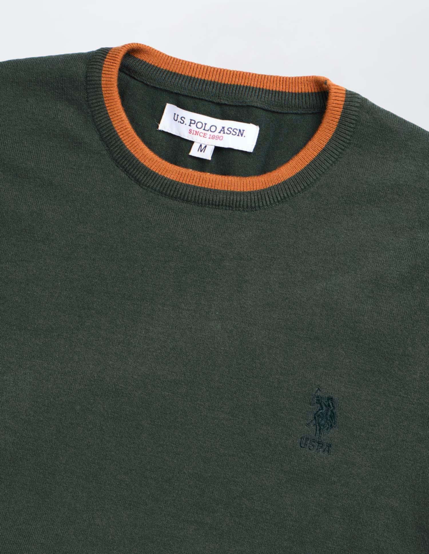 Solid Regular Fit Sweater Green - U.S. POLO ASSN. | Large