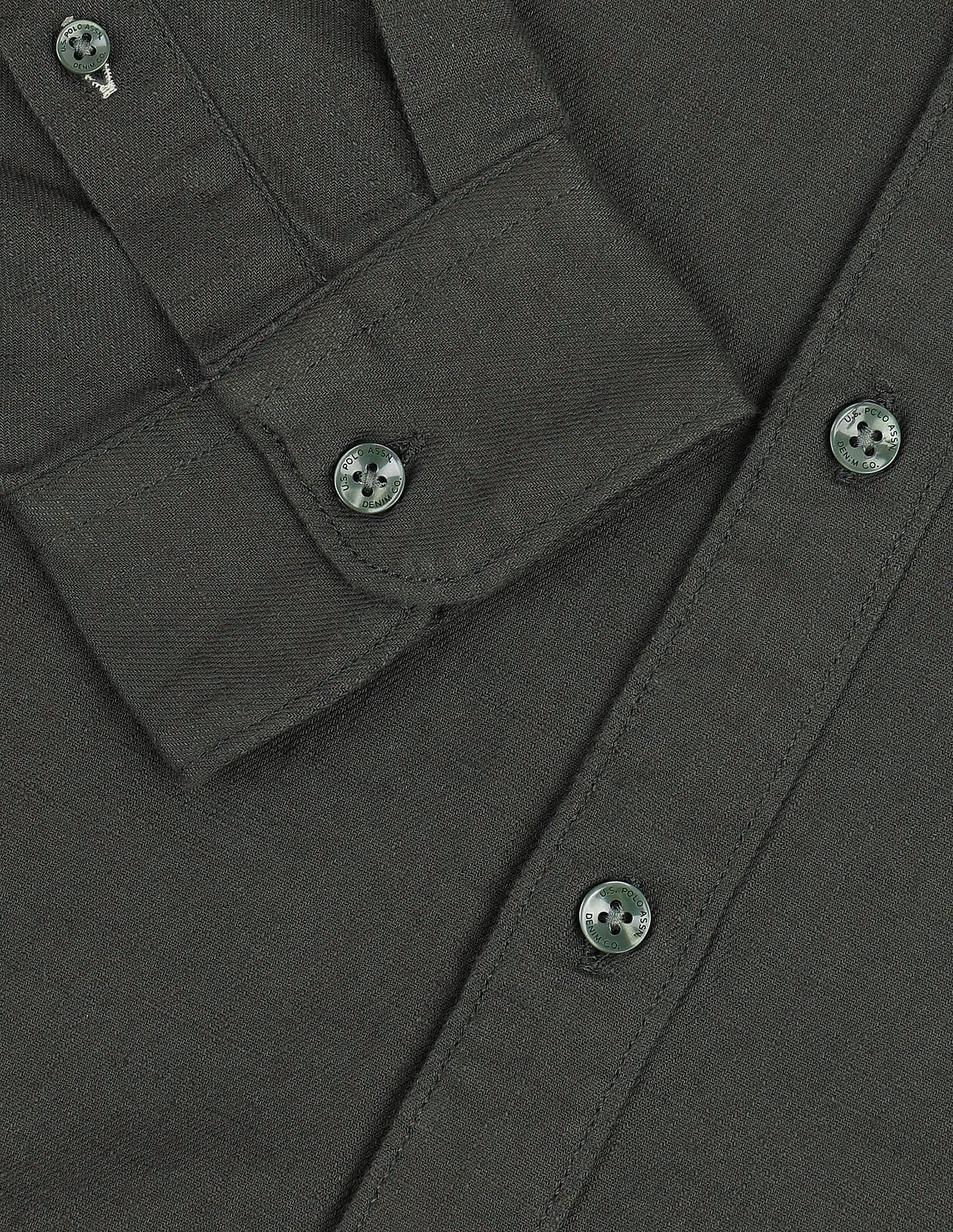 Regular Fit Twill Solid Shirt Olive - U.S. Polo Assn. India | Large