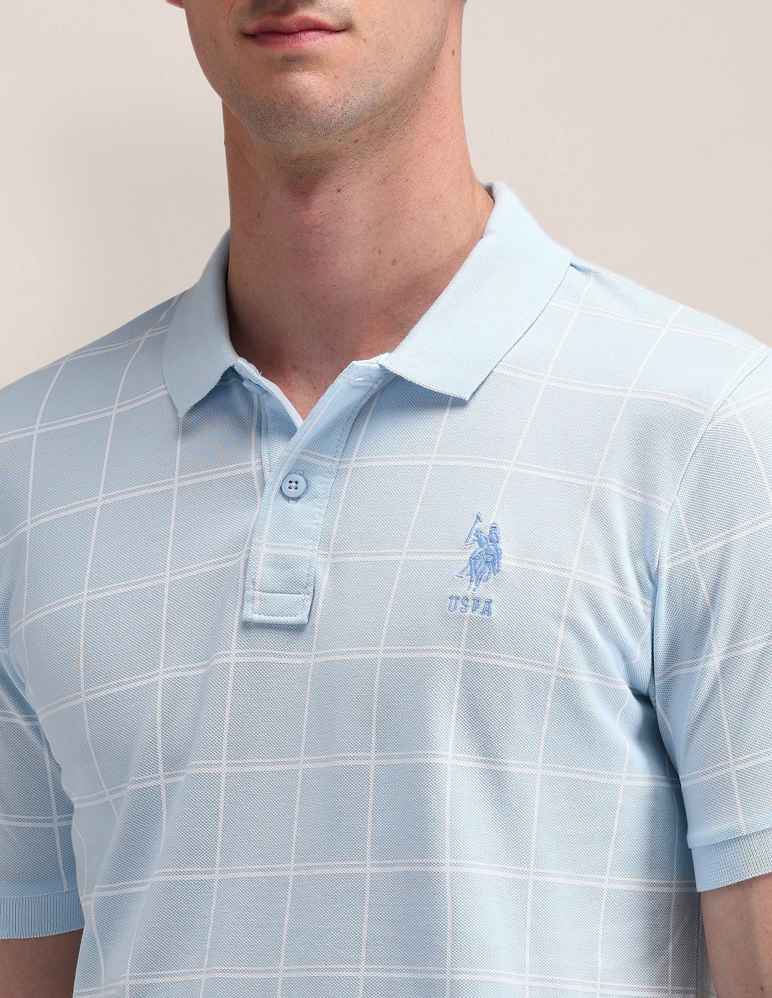 Slim Fit Printed Polo Shirt Blue - U.S. Polo Assn. India | Large