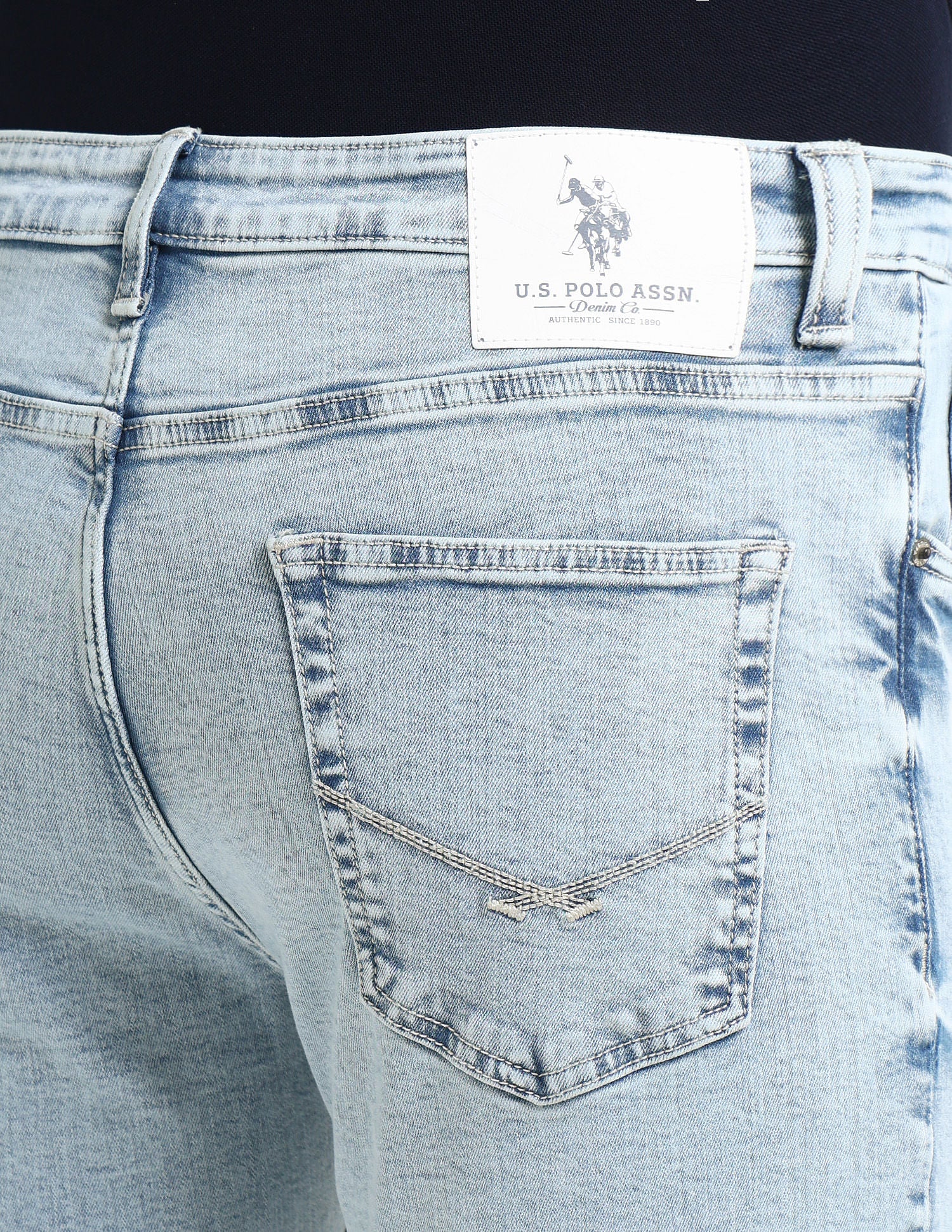 Harold Slim Straight Blue Jeans Blue - U.S. POLO ASSN. | Large