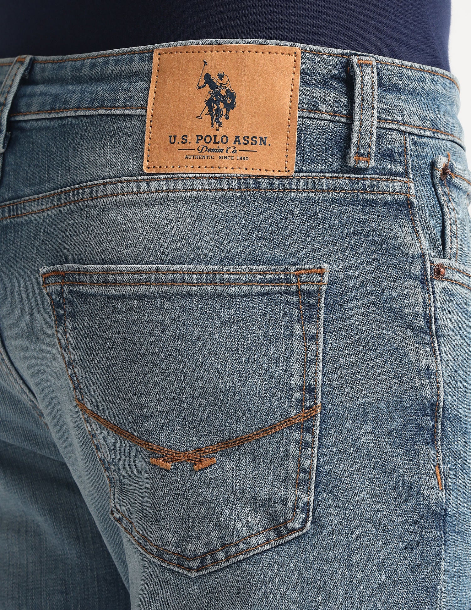 Harold Slim Straight Fit Blue Jeans Blue - U.S. Polo Assn. India | Large