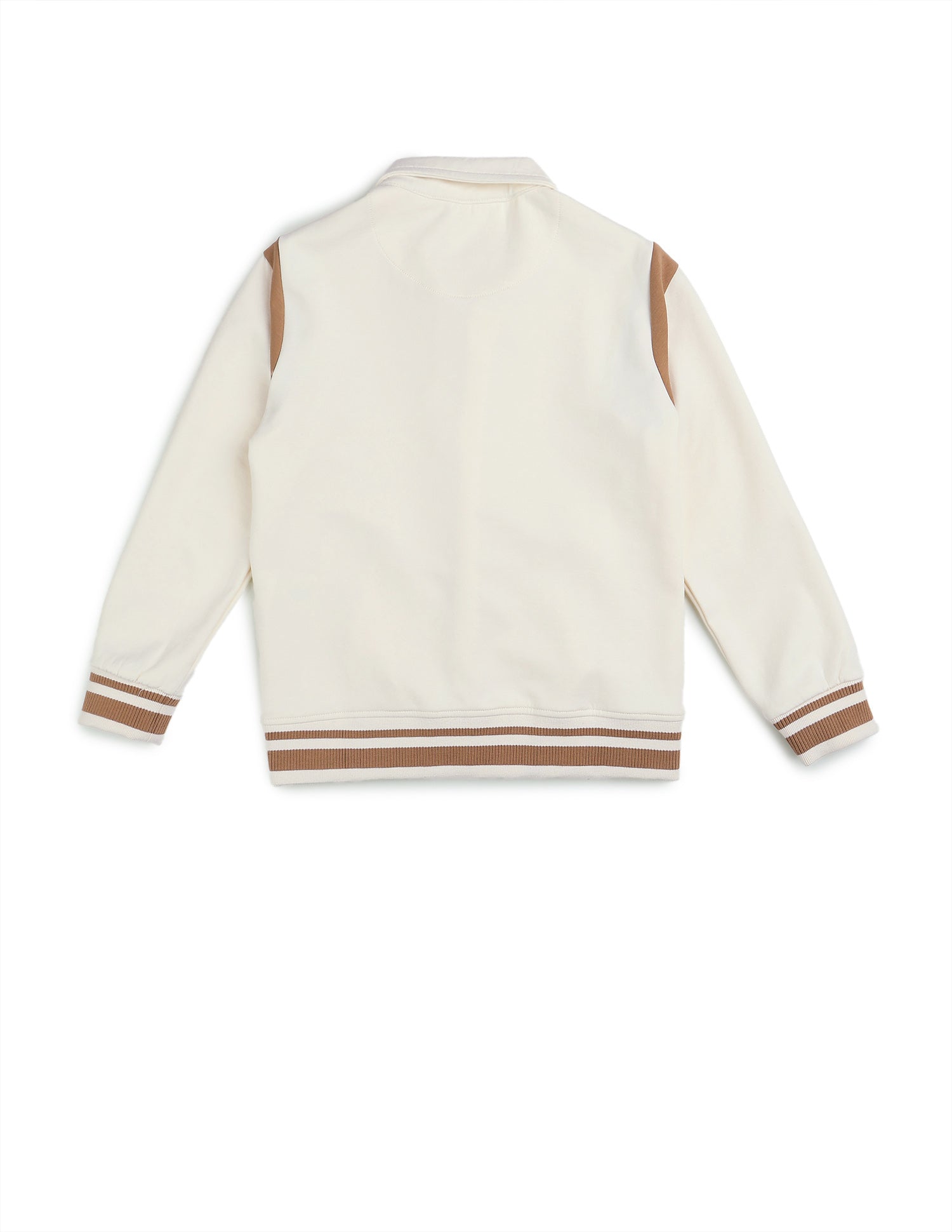 Boys Solid Regular Fit Sweatshirt Off White - U.S. POLO ASSN. | Large