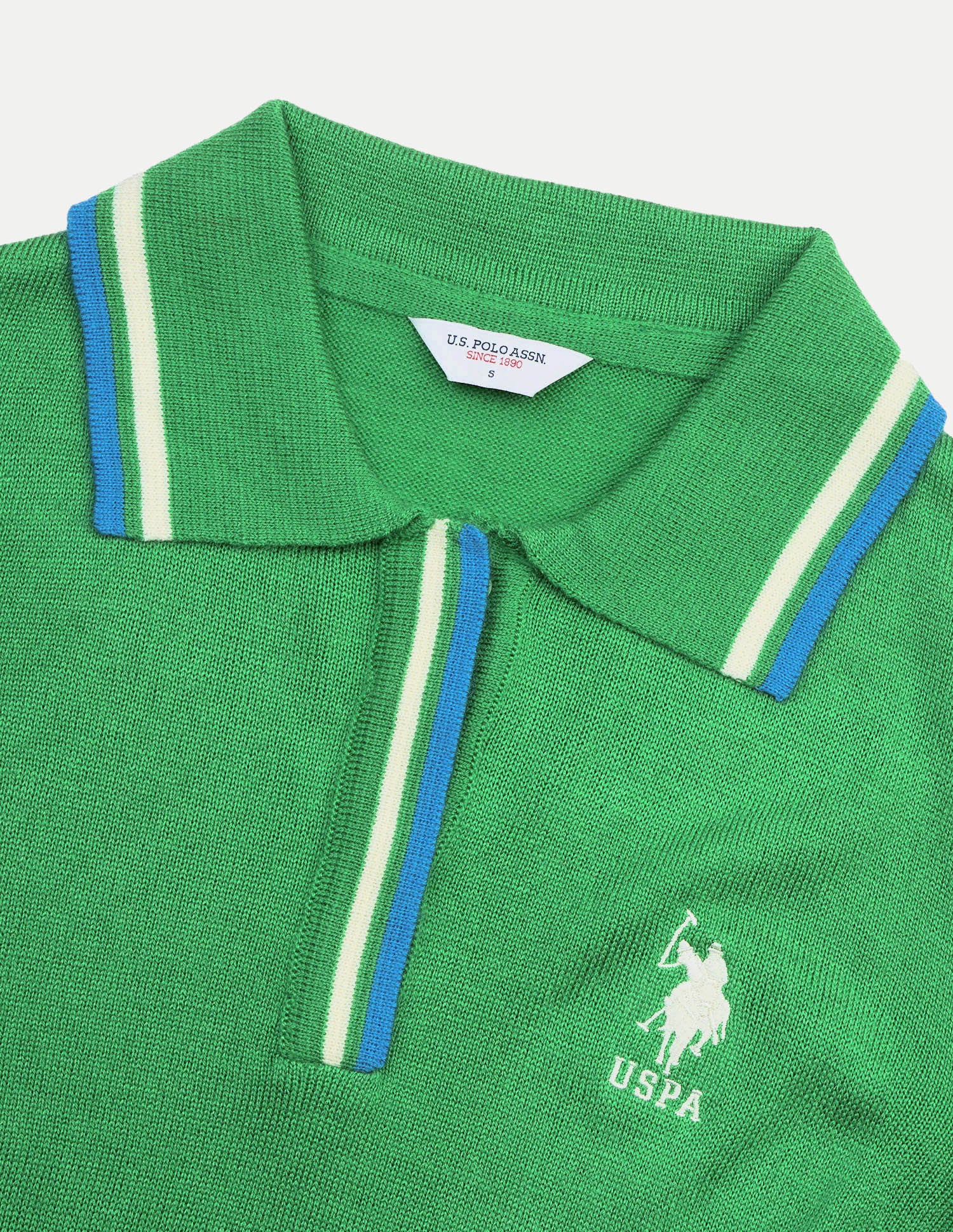 Solid Regular Fit Sweater Green - U.S. Polo Assn. India | Large