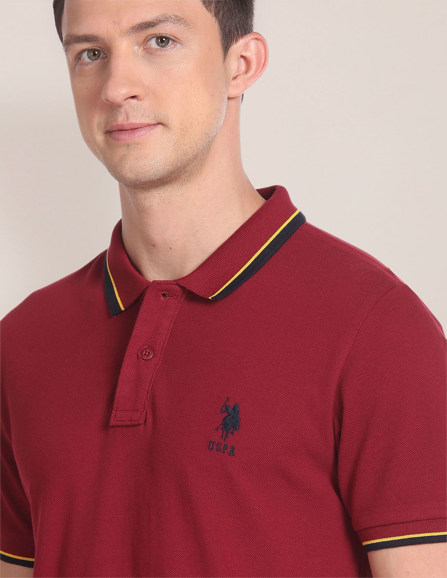 Cotton Solid Polo Shirt Maroon - U.S. POLO ASSN. | Large