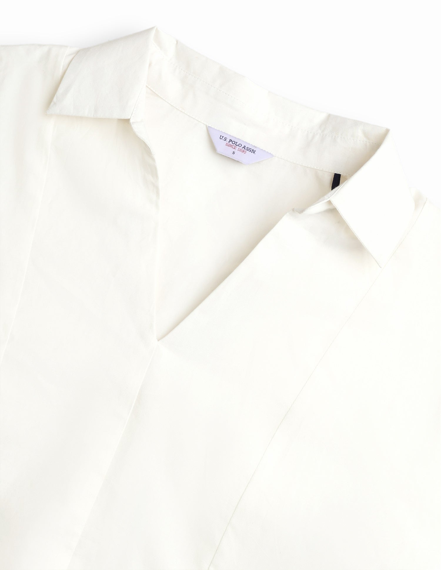 Solid Relaxed Fit Shirt Off White - U.S. Polo Assn. India | Large