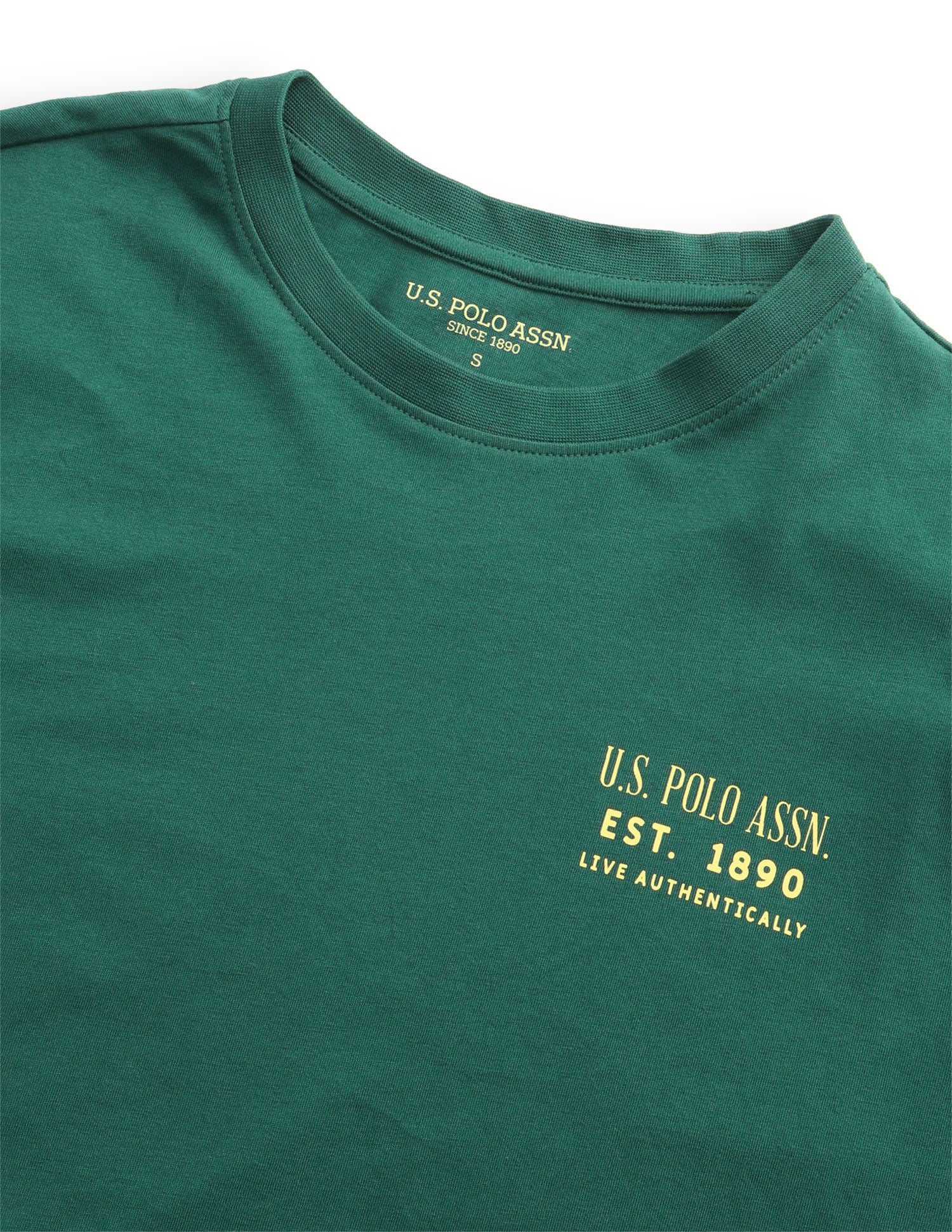 Brand Printed Boyfriend Fit T-Shirt Dark Green - U.S. Polo Assn. India | Large