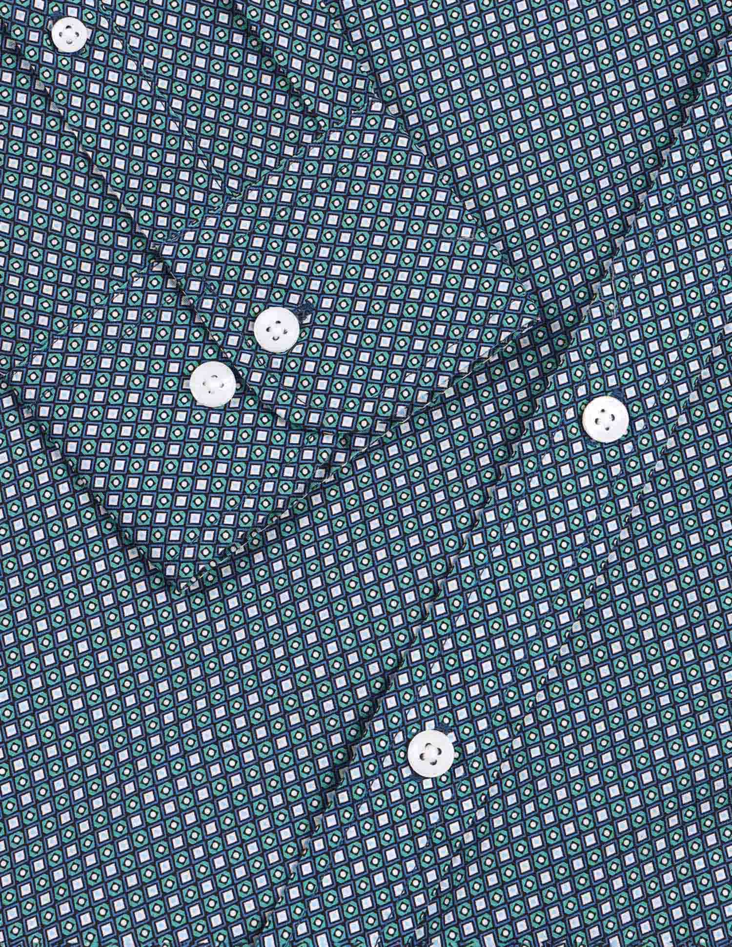 Geometric Printed Tailored Fit Shirt Blue - U.S. Polo Assn. India | Large