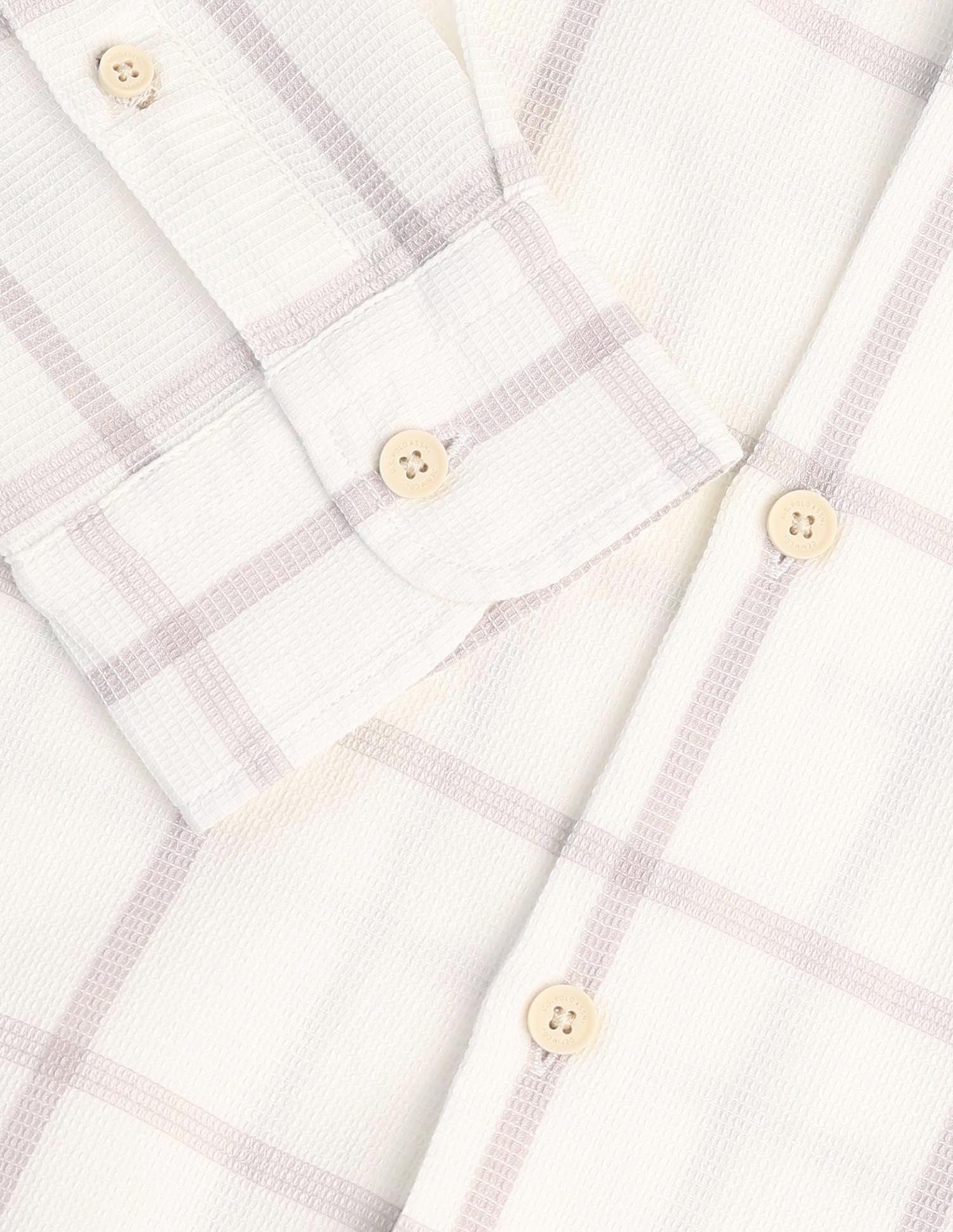 Windowpane Checked Dobby Regular Fit Shirt Khaki - U.S. Polo Assn. India | Large
