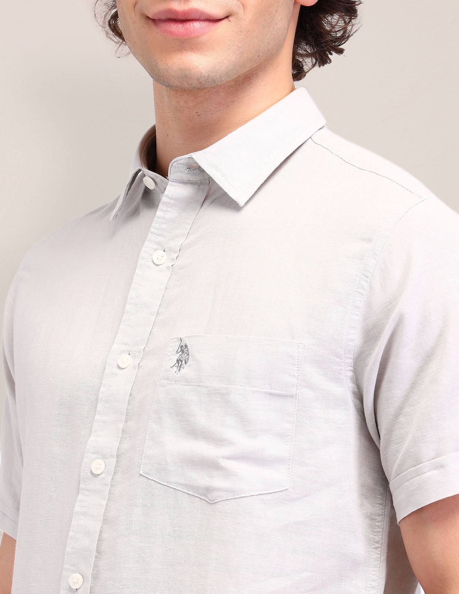 Poplin Tailored Fit Shirt White - U.S. Polo Assn. India | Large