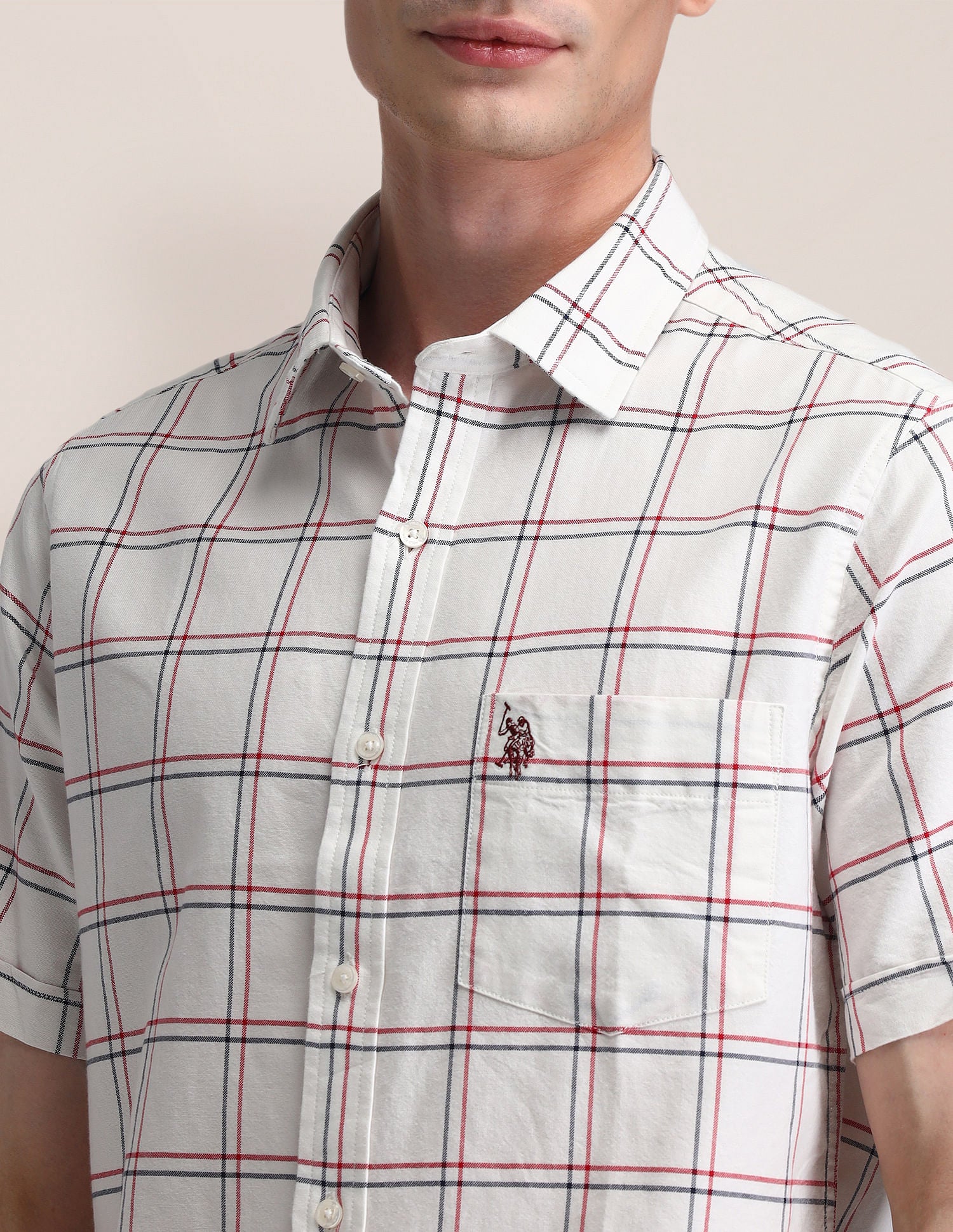 Plaid Check Oxford Shirt White - U.S. Polo Assn. India | Large