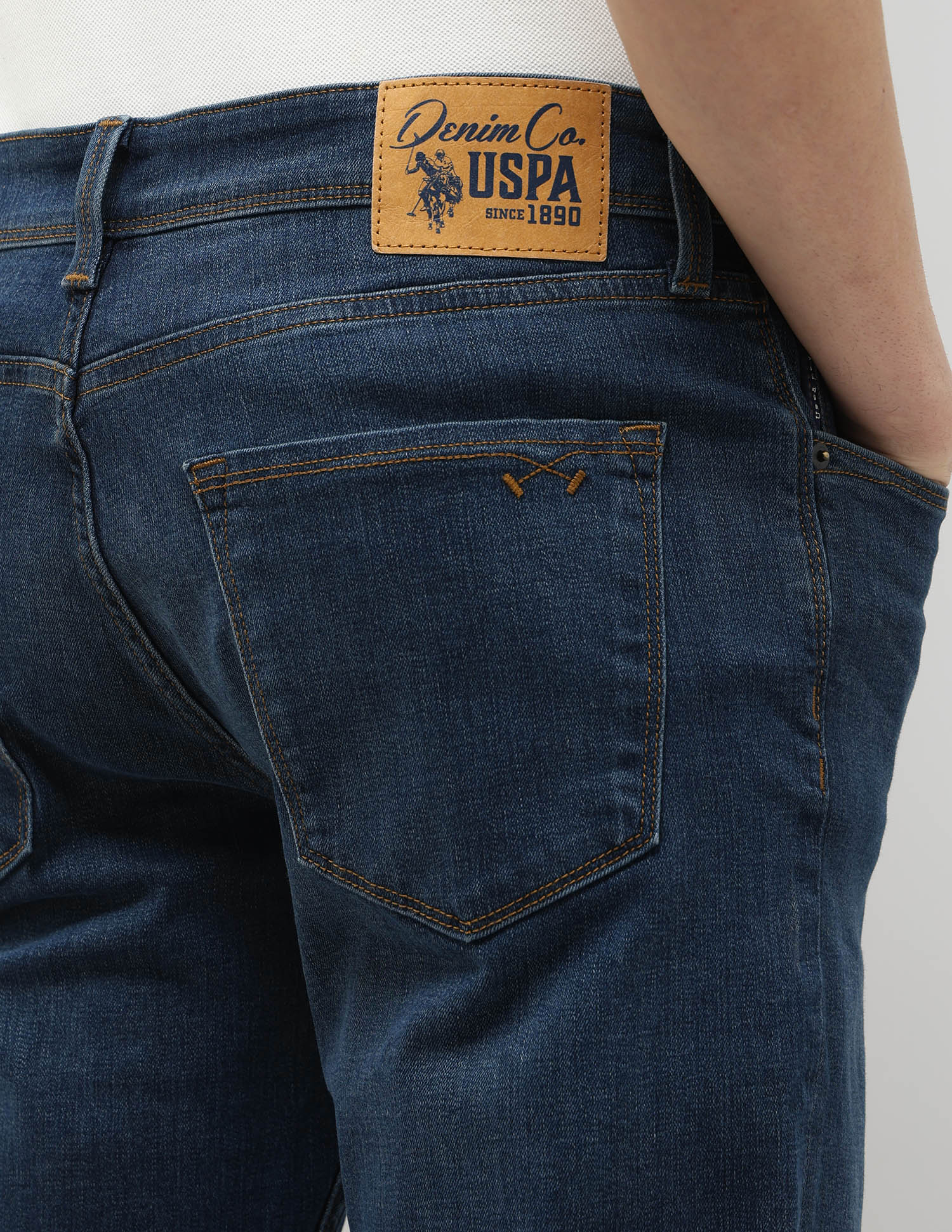 Harold Slim Straight Fit Blue Jeans Blue - U.S. POLO ASSN. | Large